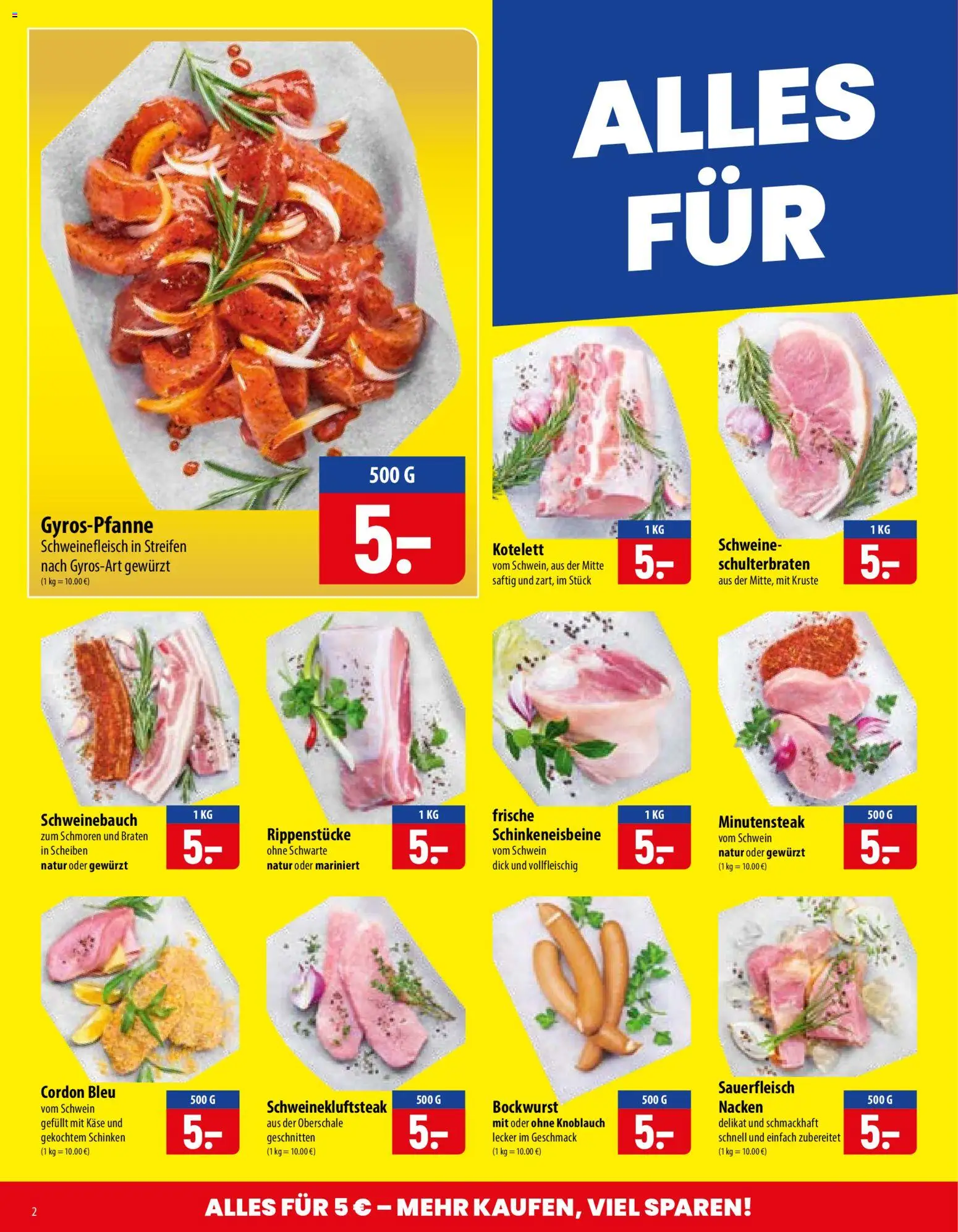 Famila Prospekt – gültig ab 10.08.2026 | Seite: 2 | Produkte: Bockwurst, Käse, Schweinebauch, Knoblauch