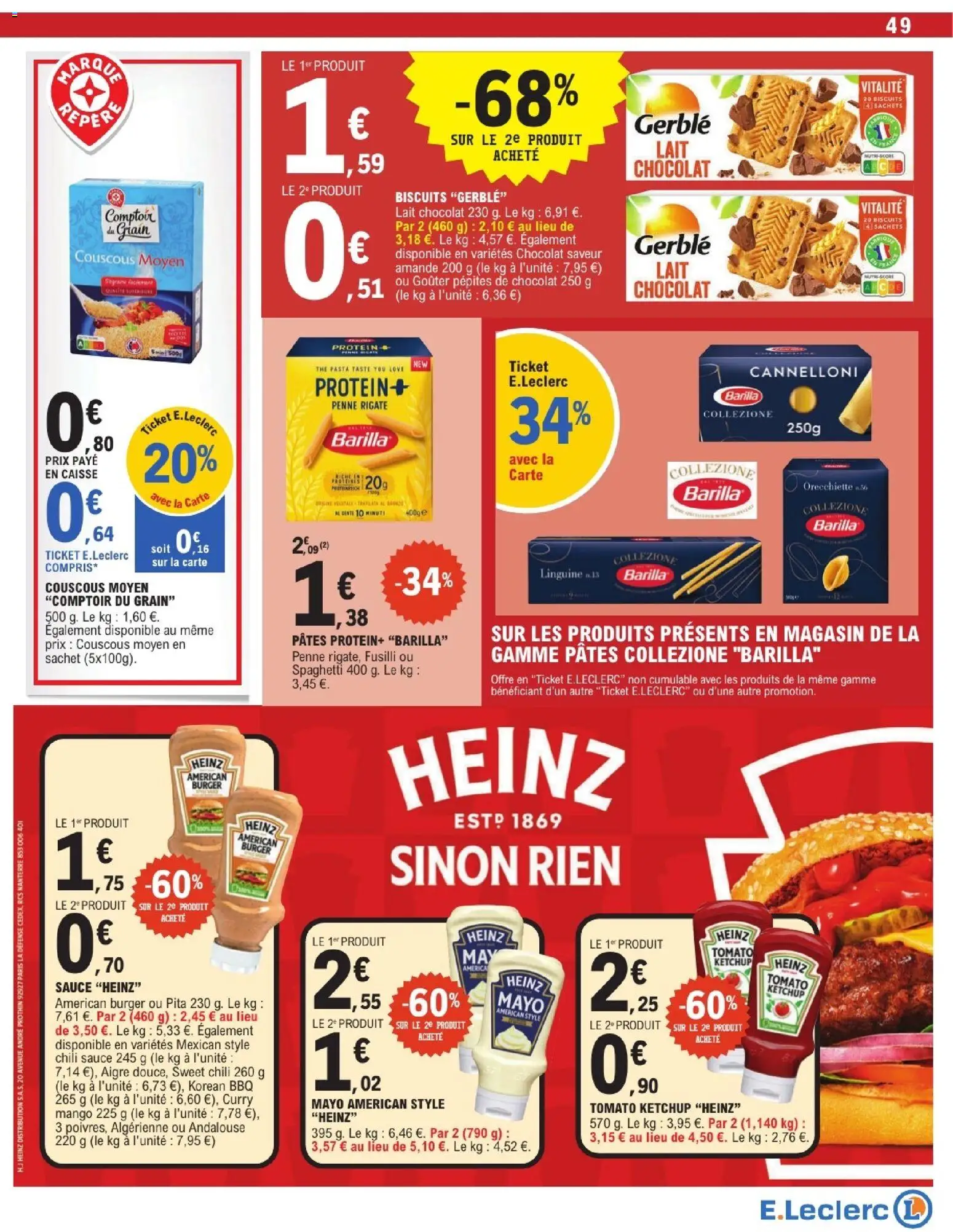 {H1} | Page: 49 | Produits: Pépites de chocolat, Couscous, Chocolat, Pâtes