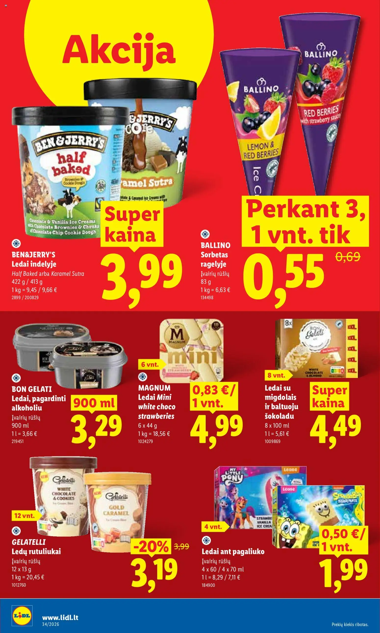 LIDL akcijos nuo 2026.08.17 | Puslapis: 10 | Prekių: Ledai