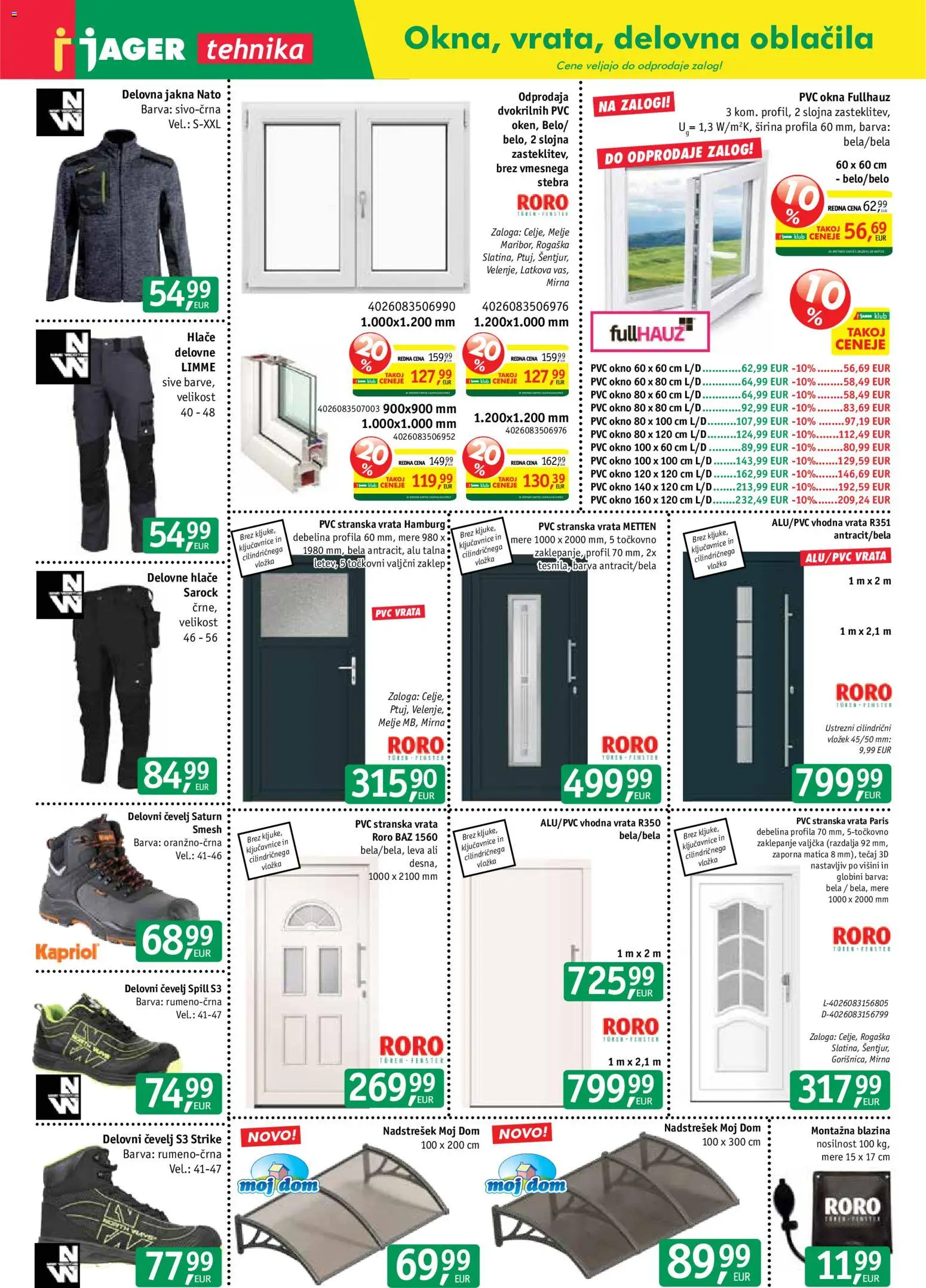 Novi Jager katalog ponudbe – veljaven od 28.10.2026 | Stran: 8 | Izdelki: Blazina, Montažna blazina, Hlace, Vrata
