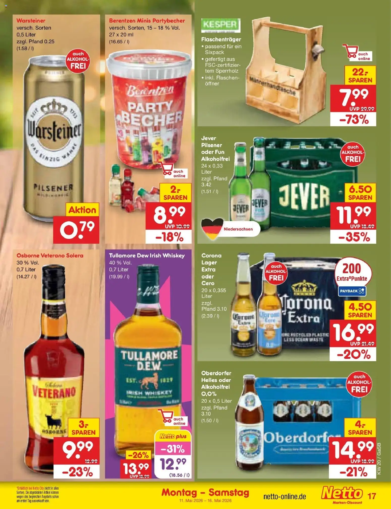 Netto Marken-Discount Prospekt Bremen-Lesum	 – gültig ab 10.05.2026 | Seite: 24 | Produkte: Warsteiner, Jever, Whiskey, Berentzen