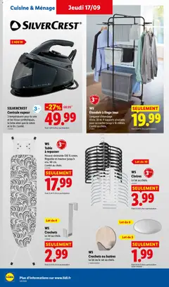 LIDL - Prévisualisation de SILVERCREST Centrale vapeur, 3 températures pour la soie et les tissus synthétiques, la laine ainsi que le coton et le lin. L'unité. valide à partir de 17/09/2026 | Page: 40