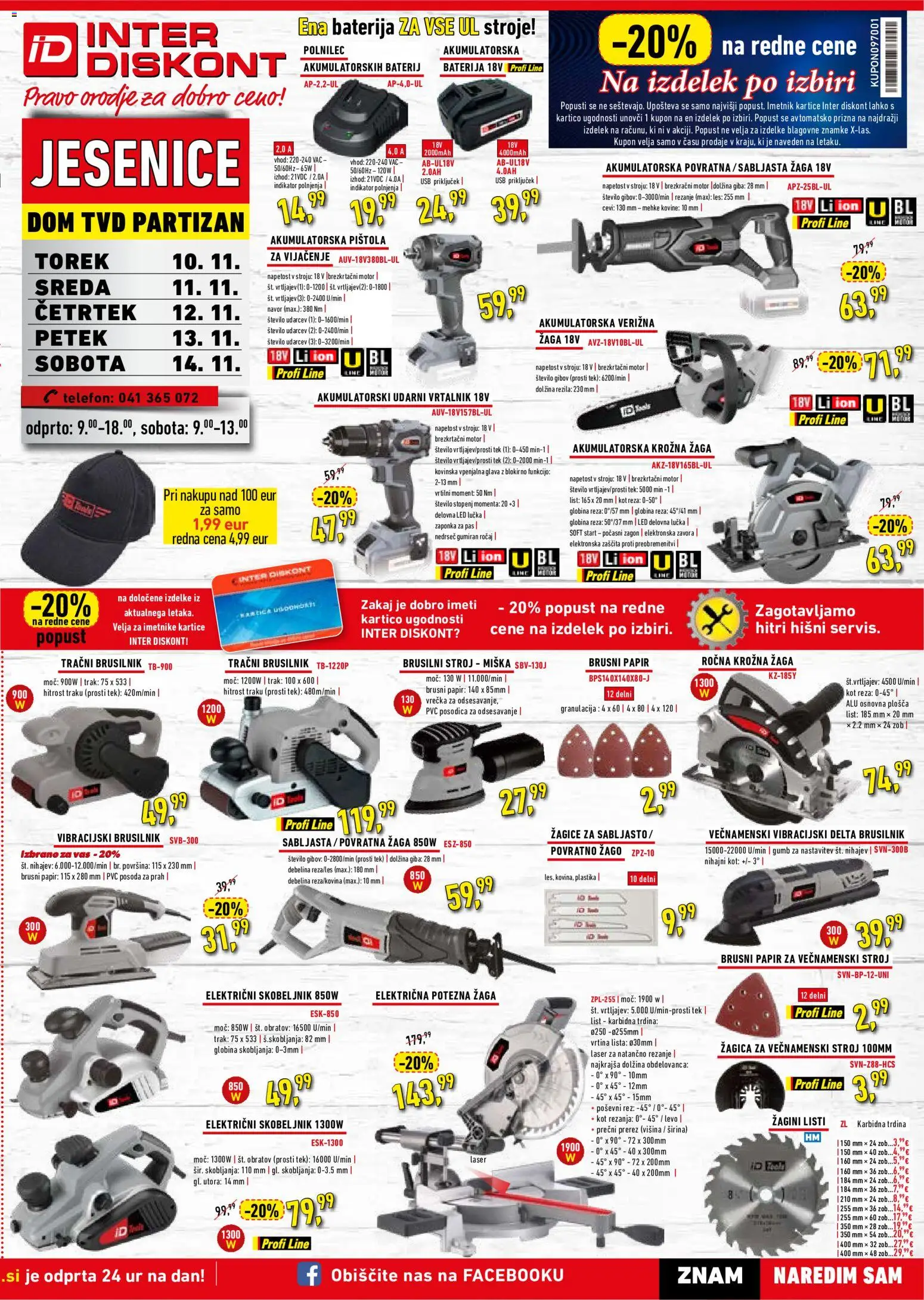 Novi Inter Diskont katalog ponudbe – veljaven od 10.11.2026 | Stran: 2 | Izdelki: Telefon, Vrtalnik, Brusilnik, Pas