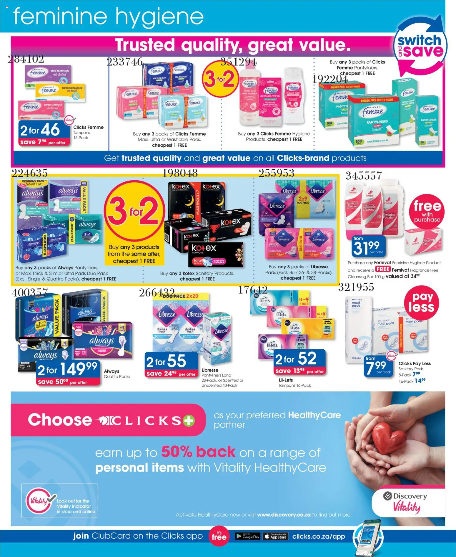 New Clicks catalogue – valid from 11.03.2026 | Page: 40 | Products: Bath, Fragrance, Powder, Switch