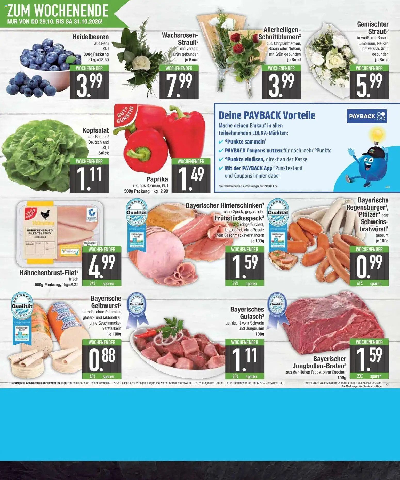 E center Prospekt Unterhaching (ab 26.10.2026) zum Blättern | Seite: 26 | Produkte: Heidelbeeren, Paprika, Gulasch, Hahnchenbrust