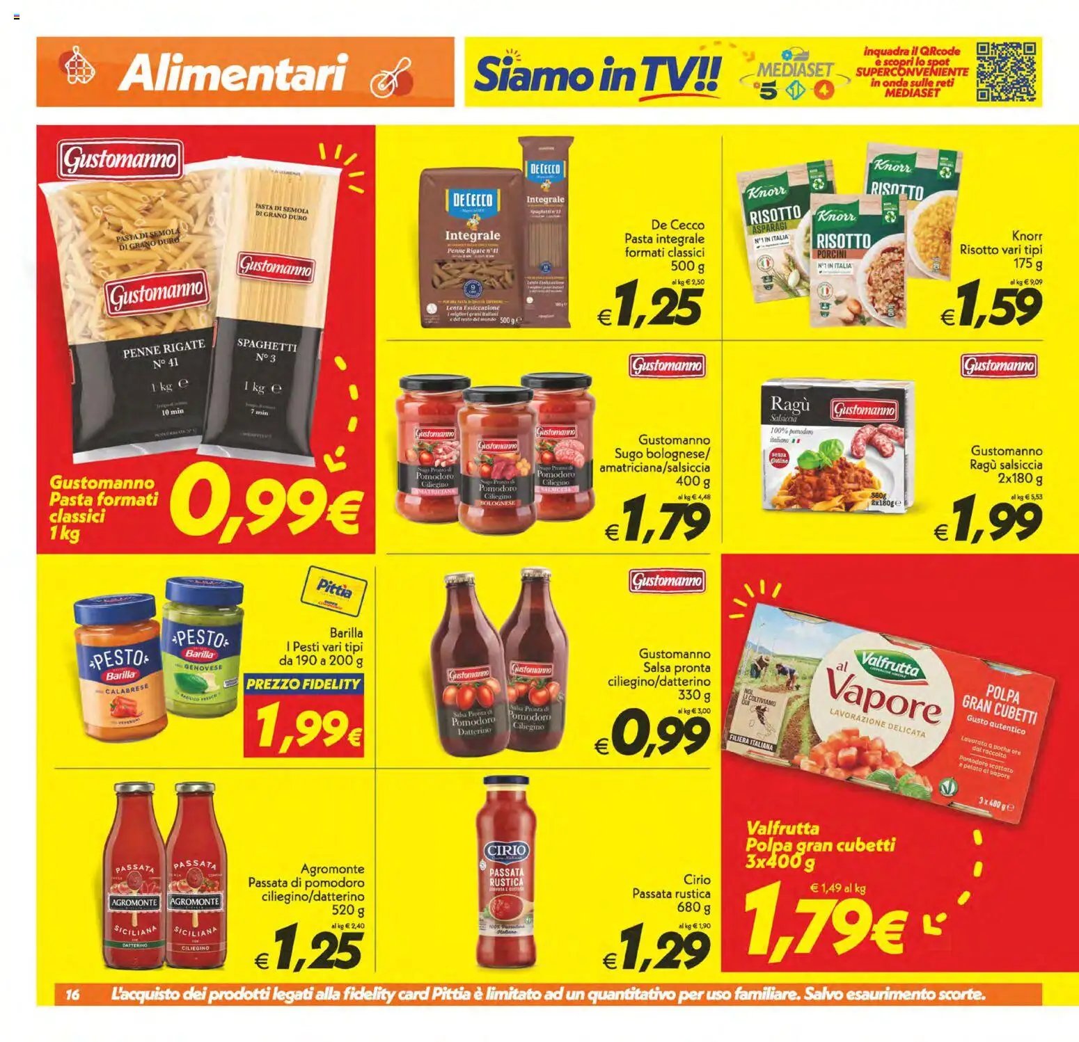Volantino SuperConveniente del 29.05.2026 | Pagina: 16 | Prodotti: Salsiccia, TV, Sugo, Penne