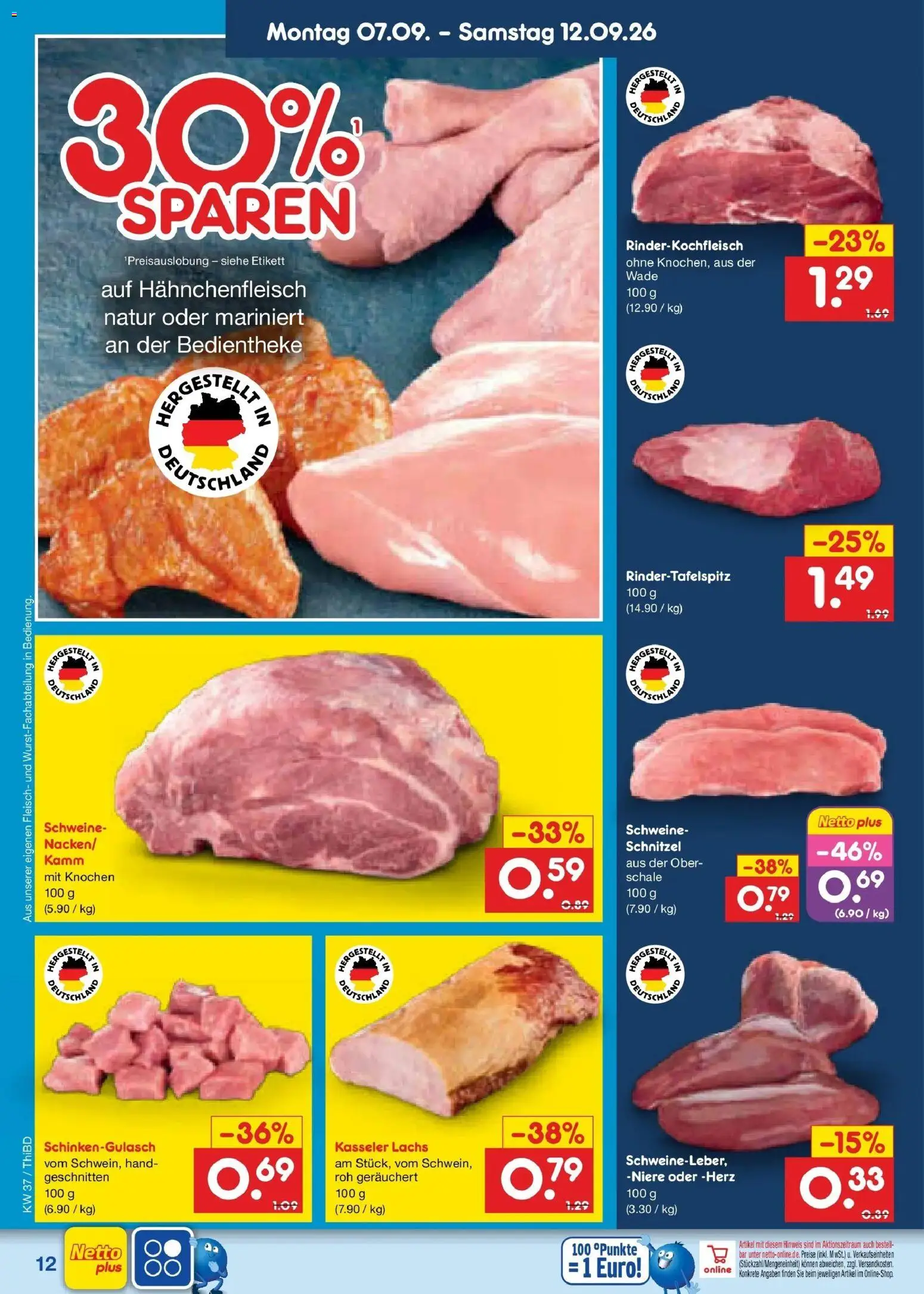 Netto Marken-Discount Prospekt Thiendorf – gültig ab 07.09.2026 | Seite: 18 | Produkte: Schnitzel, Lachs, Fleisch