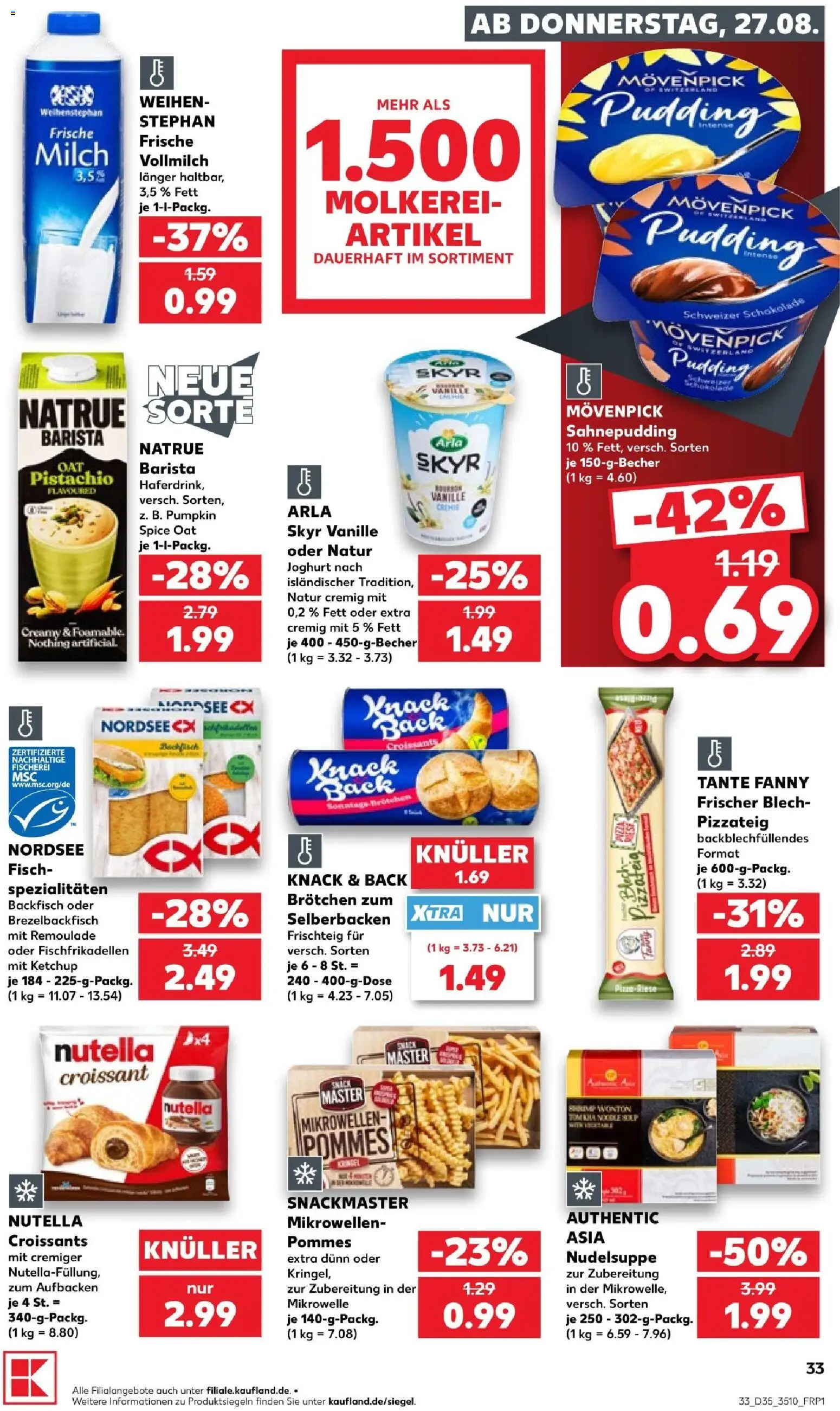 Kaufland Prospekt Leipzig – gültig ab 27.08.2026 | Seite: 33 | Produkte: Spezialitäten, Pommes, Skyr, Fisch