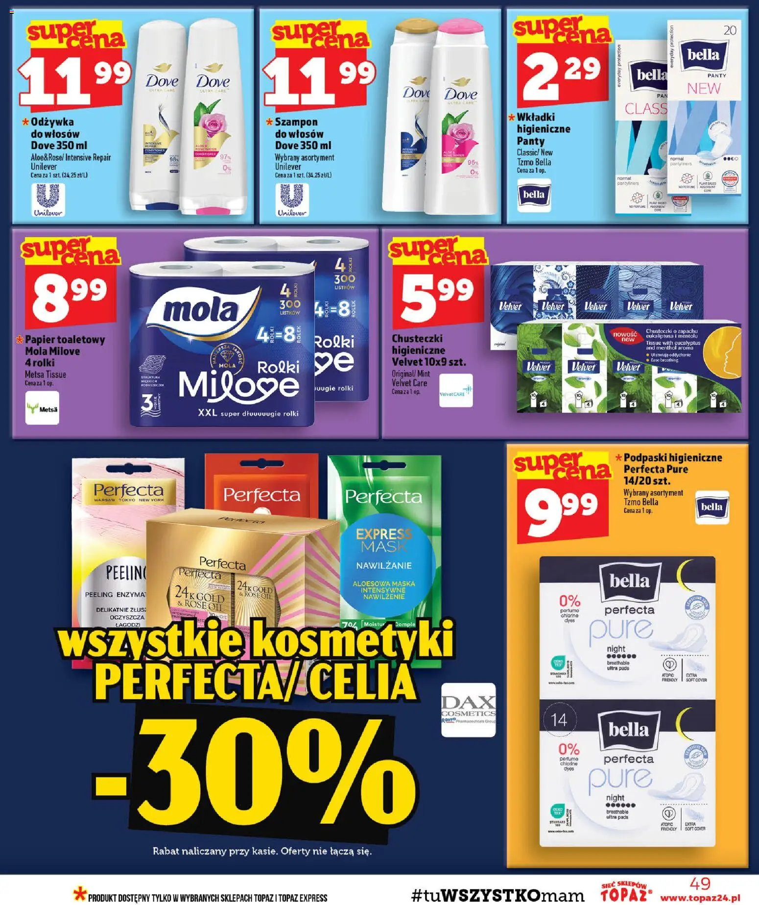 Topaz gazetka - MAZ od 22.10.2026 | Strona: 49 | Produkty: Kosmetyki, Rolki, Szampon, Maska