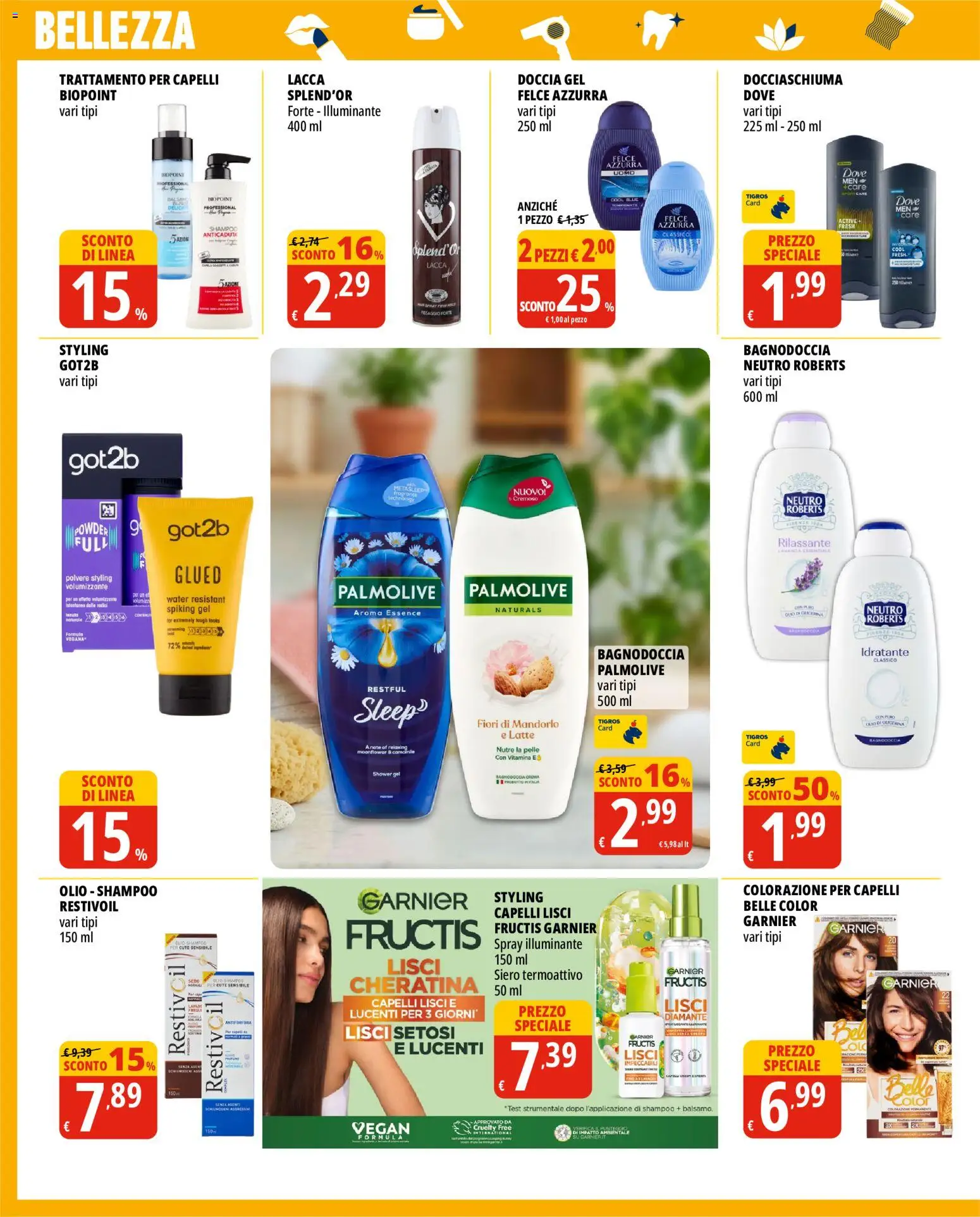 Volantino Tigros del 20.05.2026 | Pagina: 6 | Prodotti: Shampoo, Lacca, Olio, Doccia
