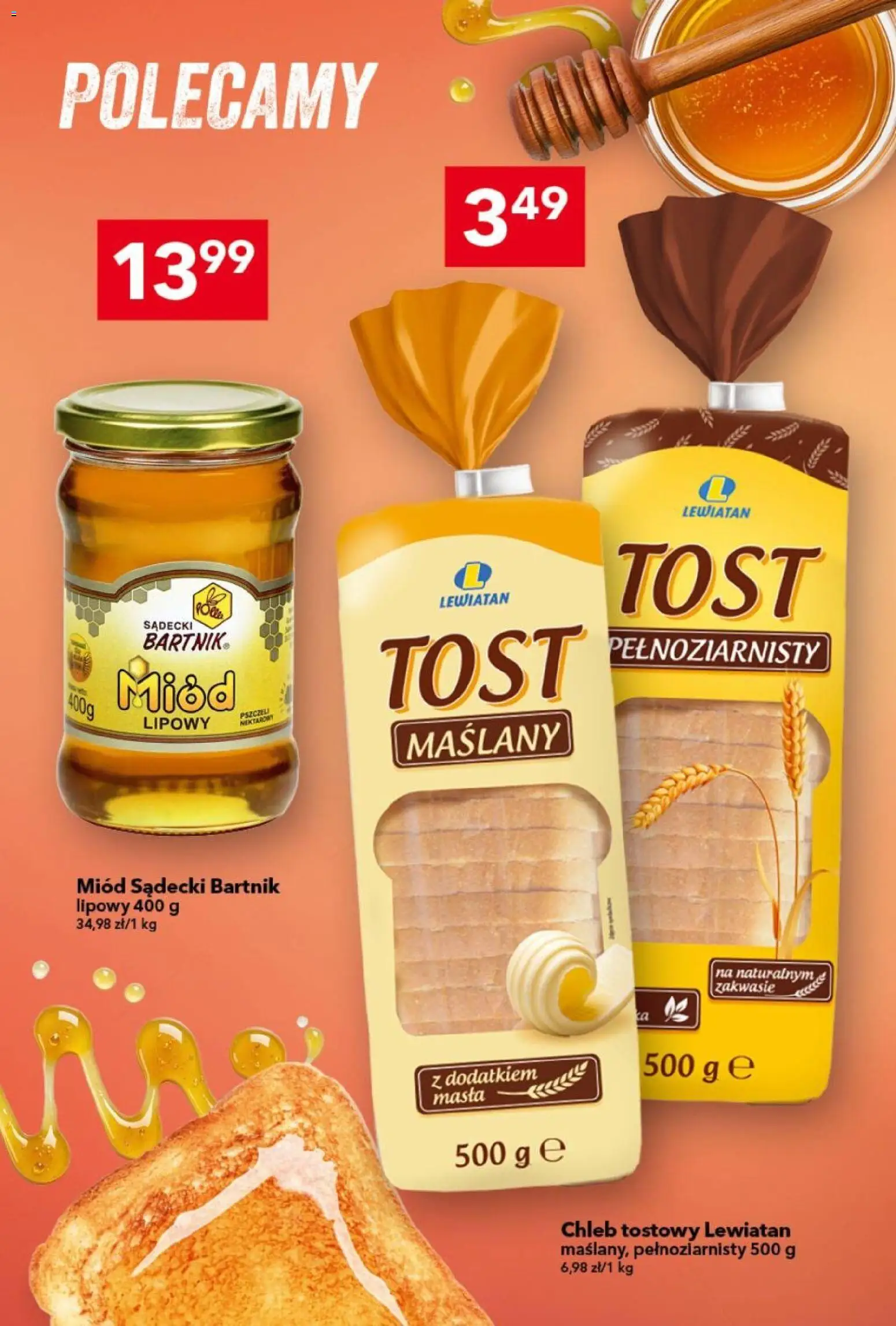 Lewiatan gazetka od 10.09.2026 | Strona: 3 | Produkty: Miód, Chleb tostowy, Chleb