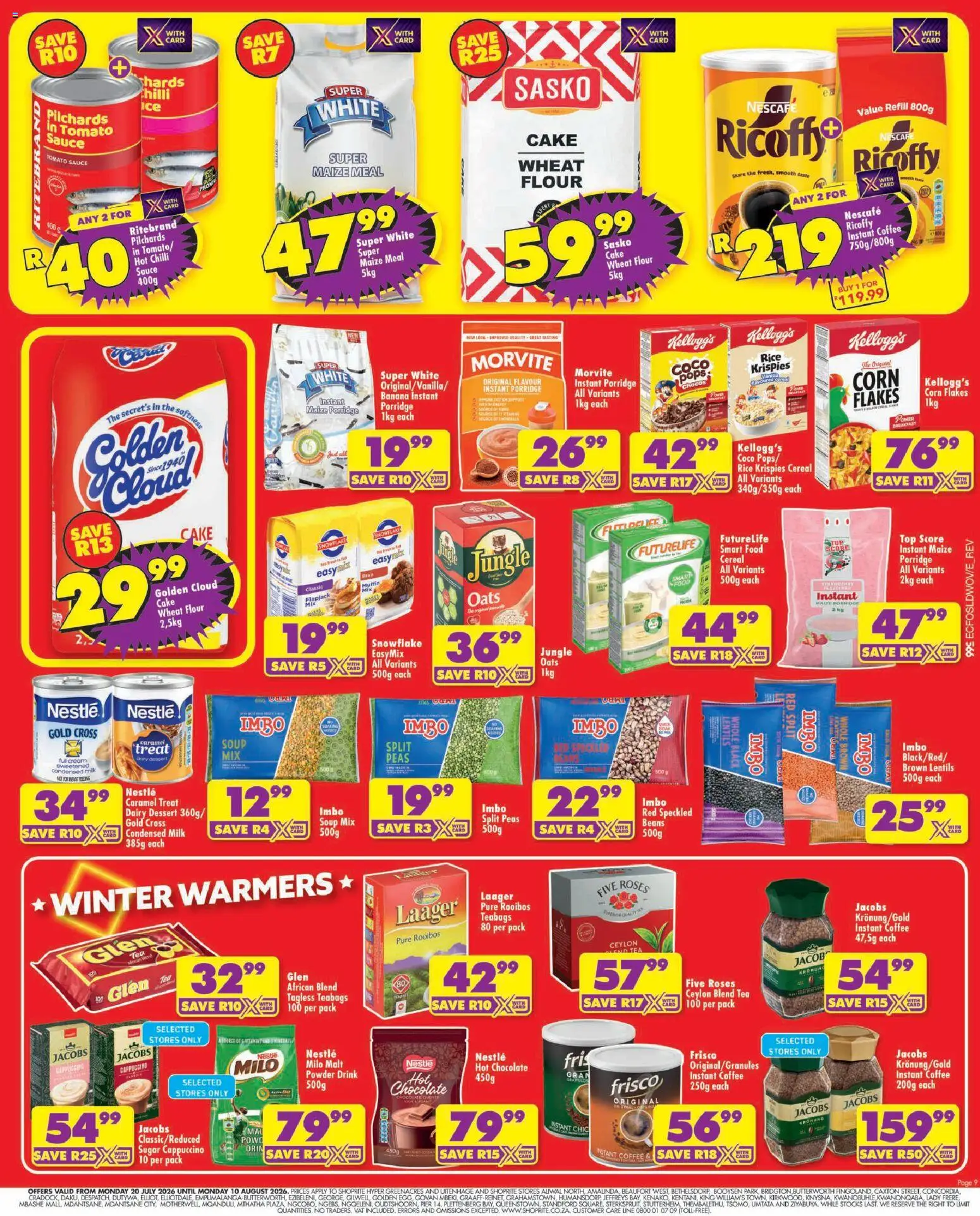 New Shoprite catalogue – valid from 20/07/2026 | Page: 9 | Products: BB cream, Corn, Powder, Flakes