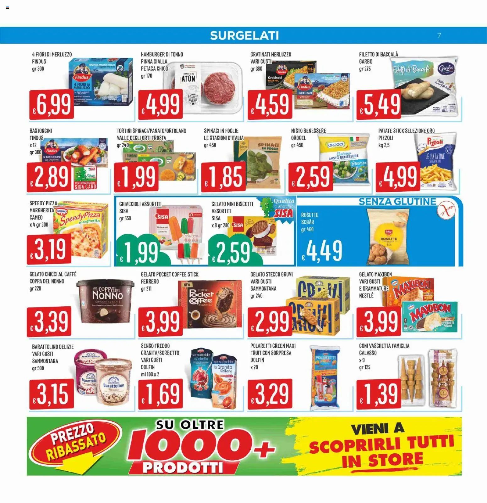 Volantino SISA del 25/06/2026 | Pagina: 7 | Prodotti: Patatine, Biscotti, Hamburger, Barattoli