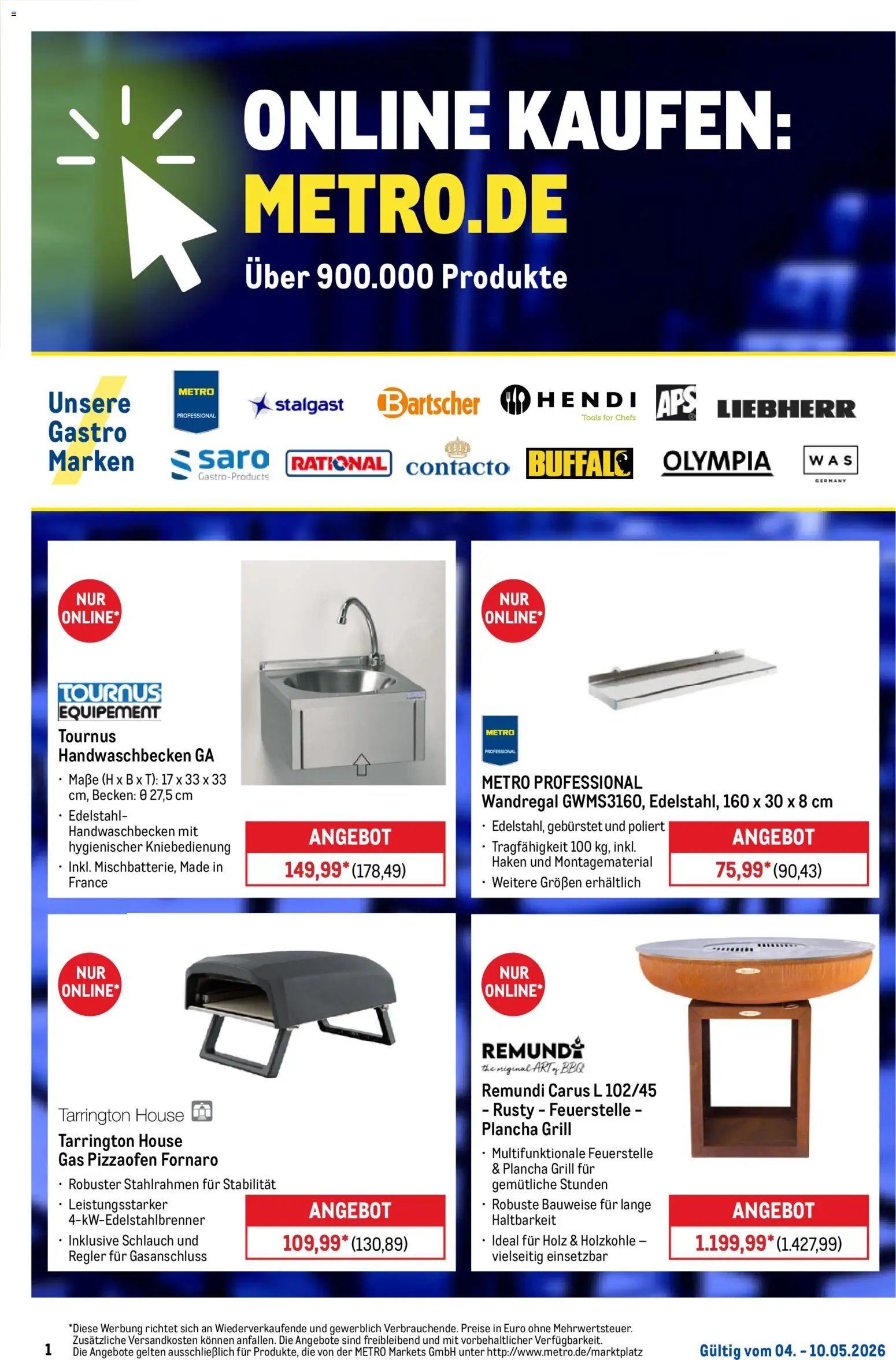Metro Online: Wochen-Angebote – gültig ab 04.05.2026 | Seite: 1 | Produkte: Liebherr, Grill, Wandregal
