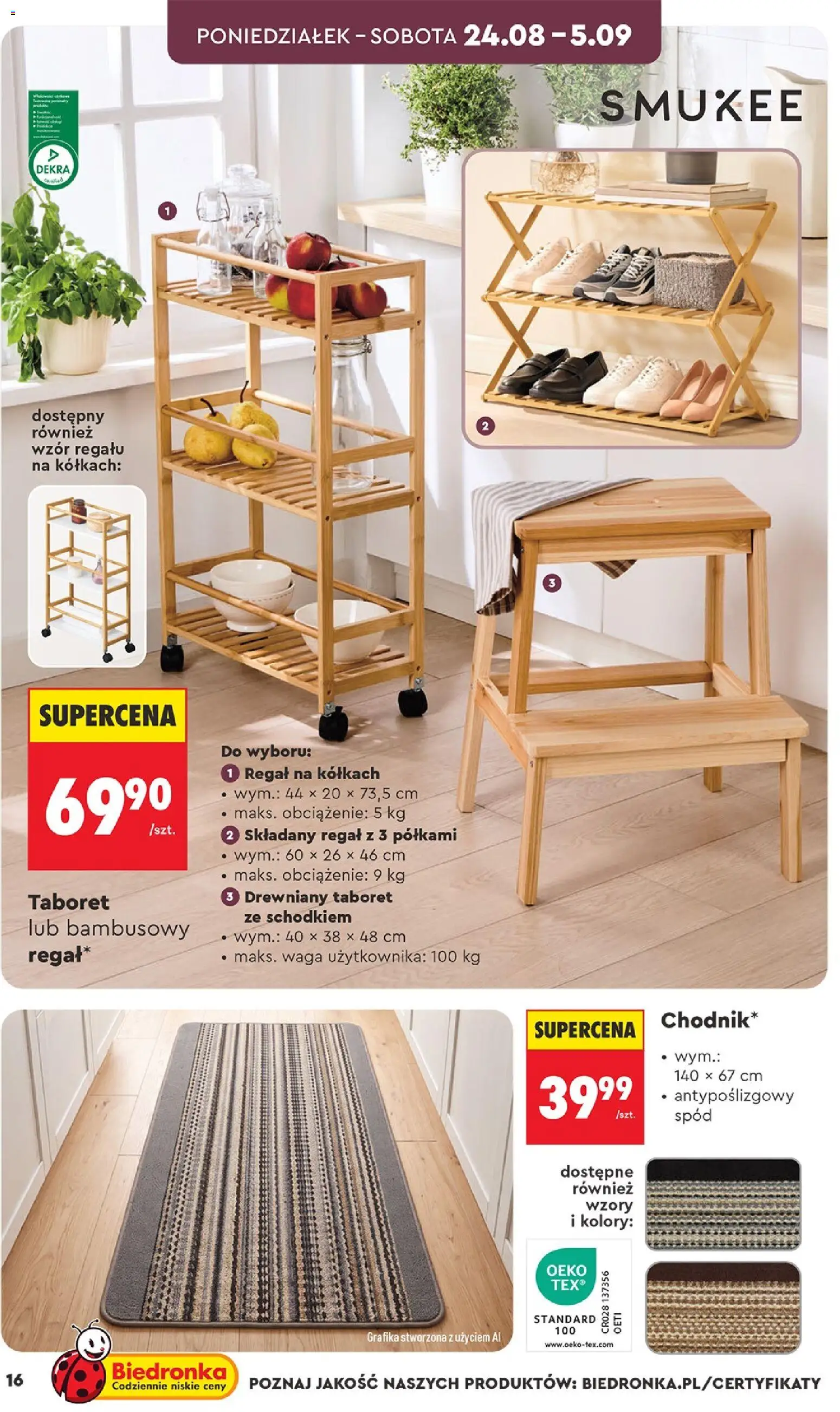 Biedronka gazetka - Hity i inspiracje od 24.08.2026 | Strona: 16 | Produkty: Waga, Regał