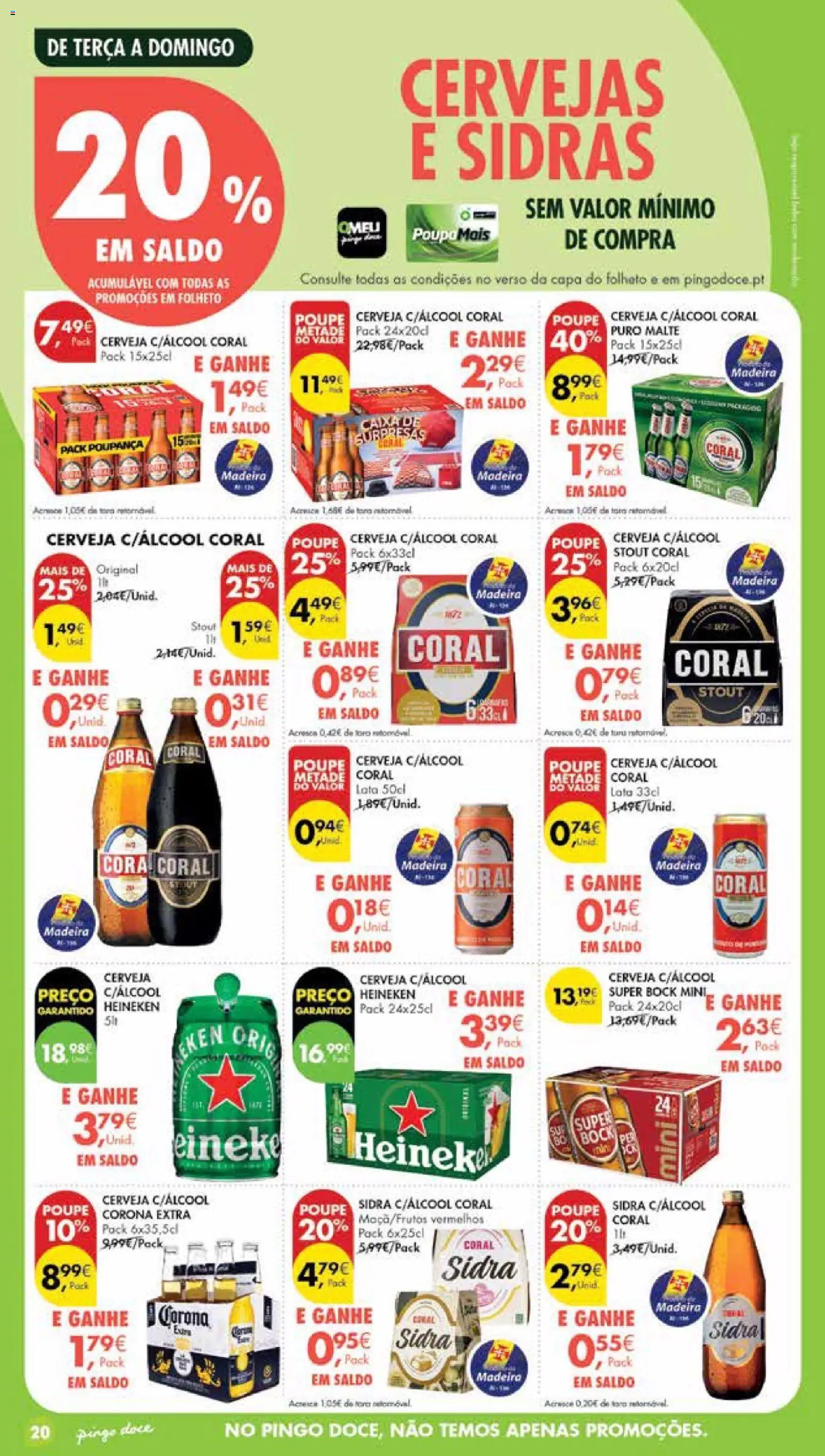 Pingo Doce Poupe Esta Semana Madeira │ válido de 04/08/2026 | Página: 20 | Produtos: Super bock, Cerveja