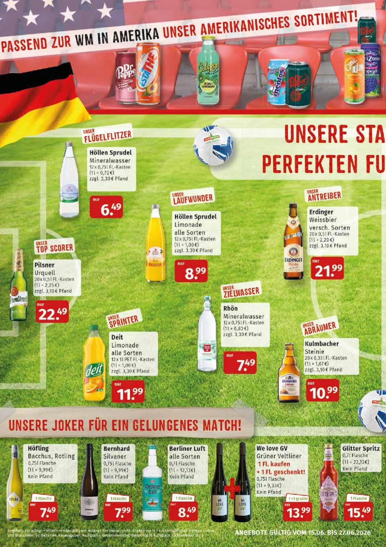 Markgrafen Prospekt – gültig ab 15.06.2026 | Seite: 2 | Produkte: Weißbier, Limonade, Mineralwasser, Kiwi