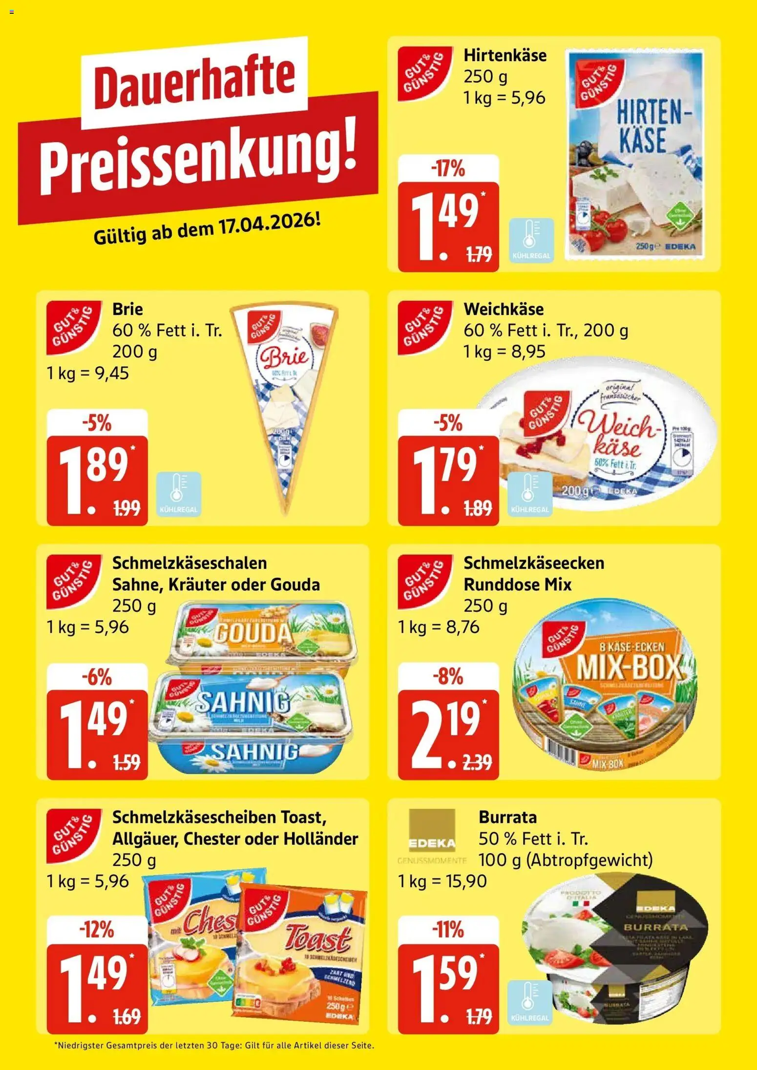 Edeka Prospekt Hamburg – gültig ab 27.04.2026 | Seite: 27 | Produkte: Käse, Toast, Gouda, Burrata