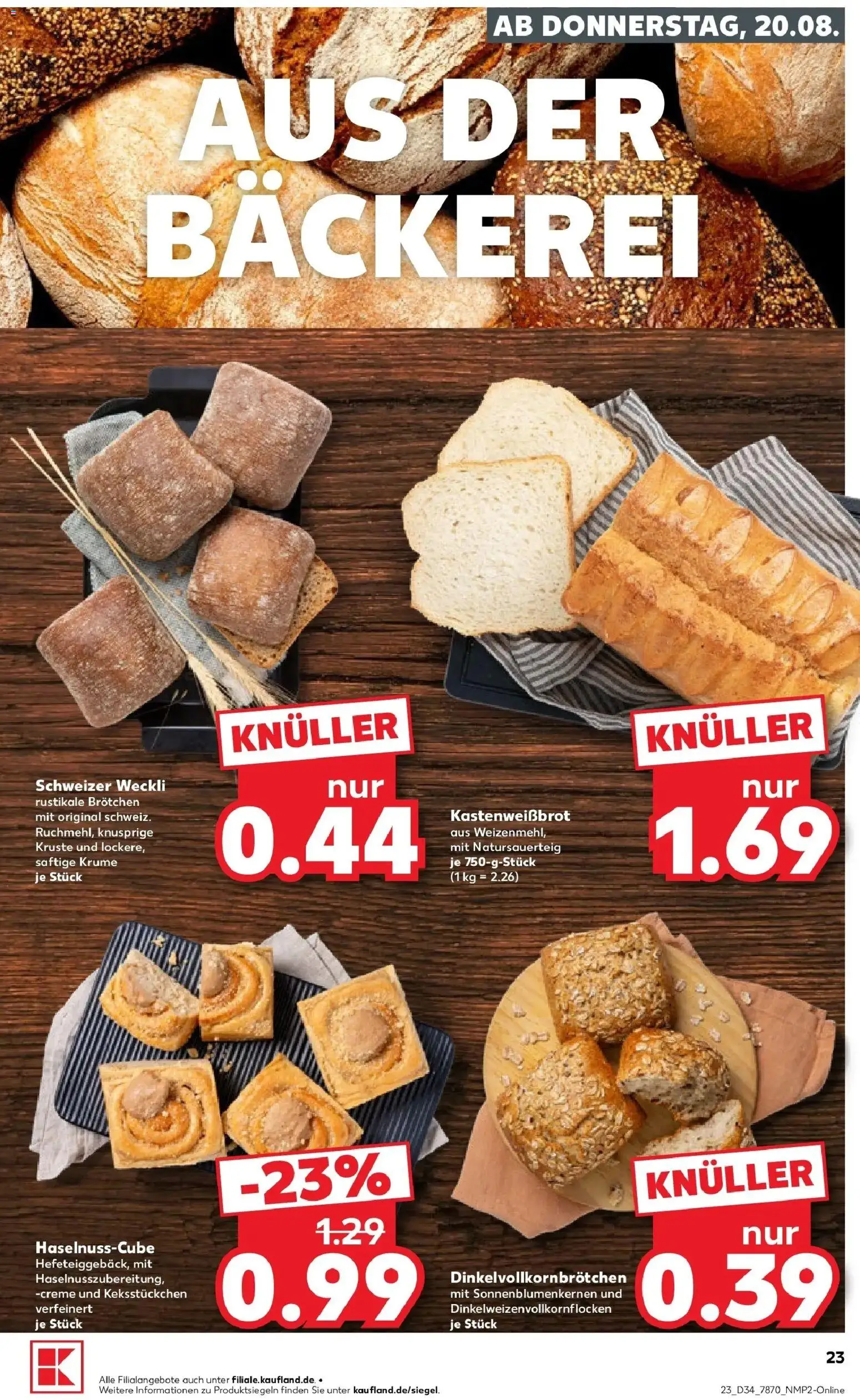 Prospekt Kaufland ab 17.08.2026 » Angebote Online zum Blättern | Seite: 34 | Produkte: Bäckerei, Creme