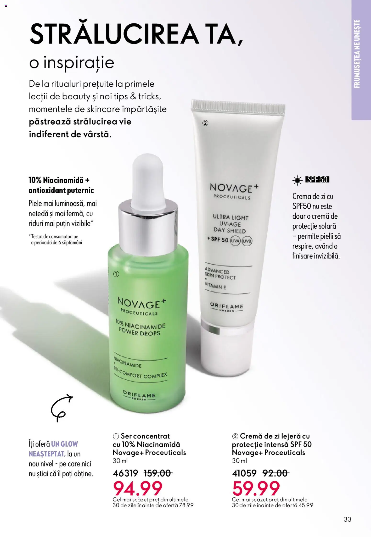 Noul catalog Oriflame – valabil de la 06.05.2026 | Pagină: 33 | Produse: Cremă de zi, Cremă, Protecție solară