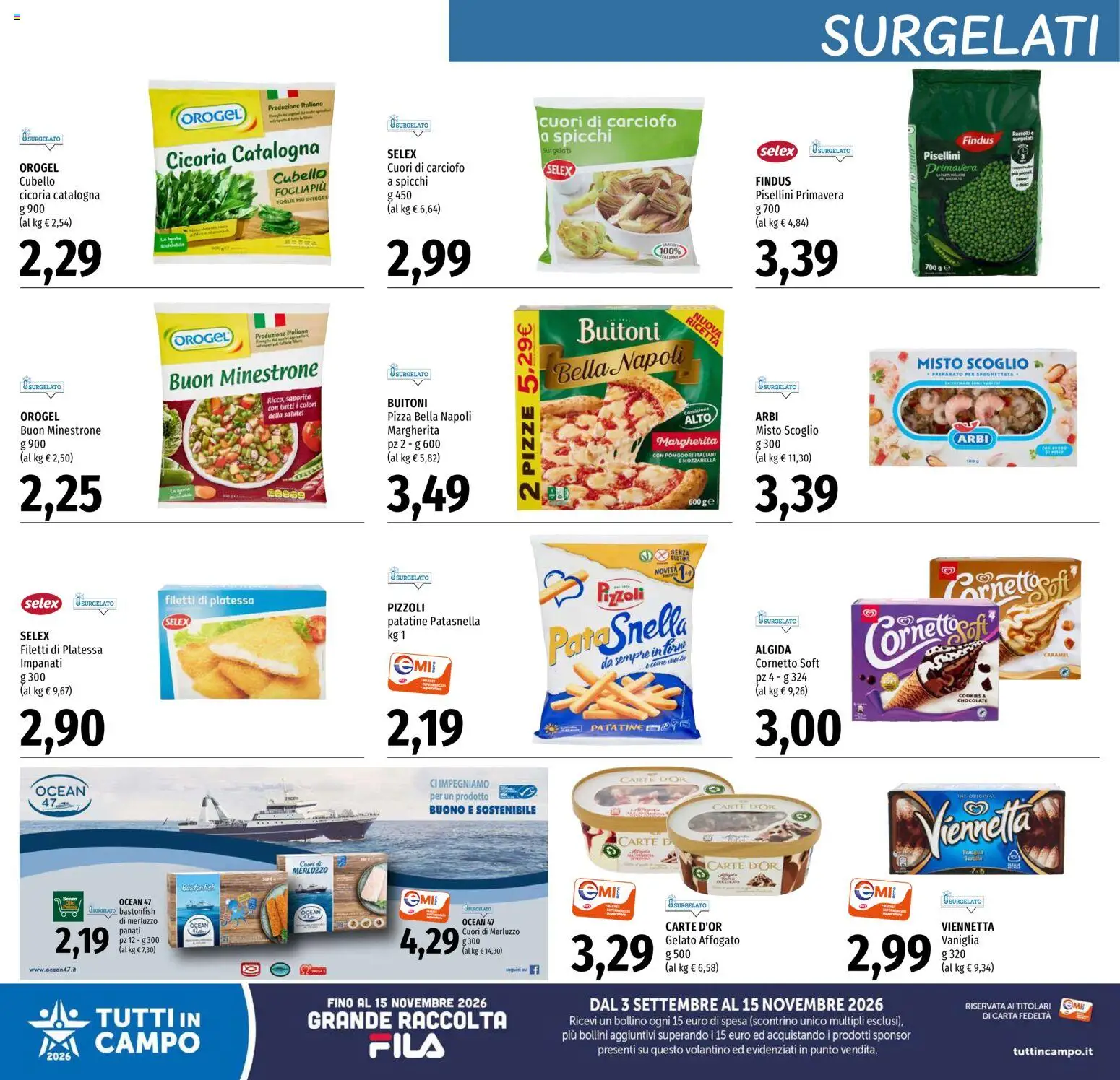 Volantino EMI del 17/09/2026 | Pagina: 8 | Prodotti: Minestrone, Pizza, Cornetto, Mozzarella