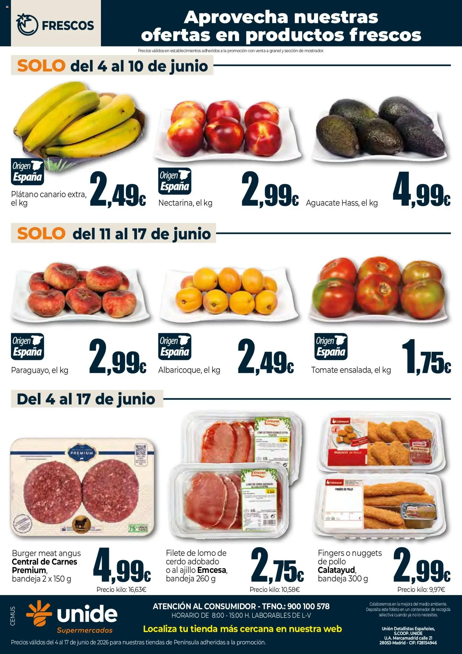 Unide - Supermercados │ válido desde el 04.06.2026 | Página: 4 | Productos: Cerdo, Filete, Bandeja, Nuggets