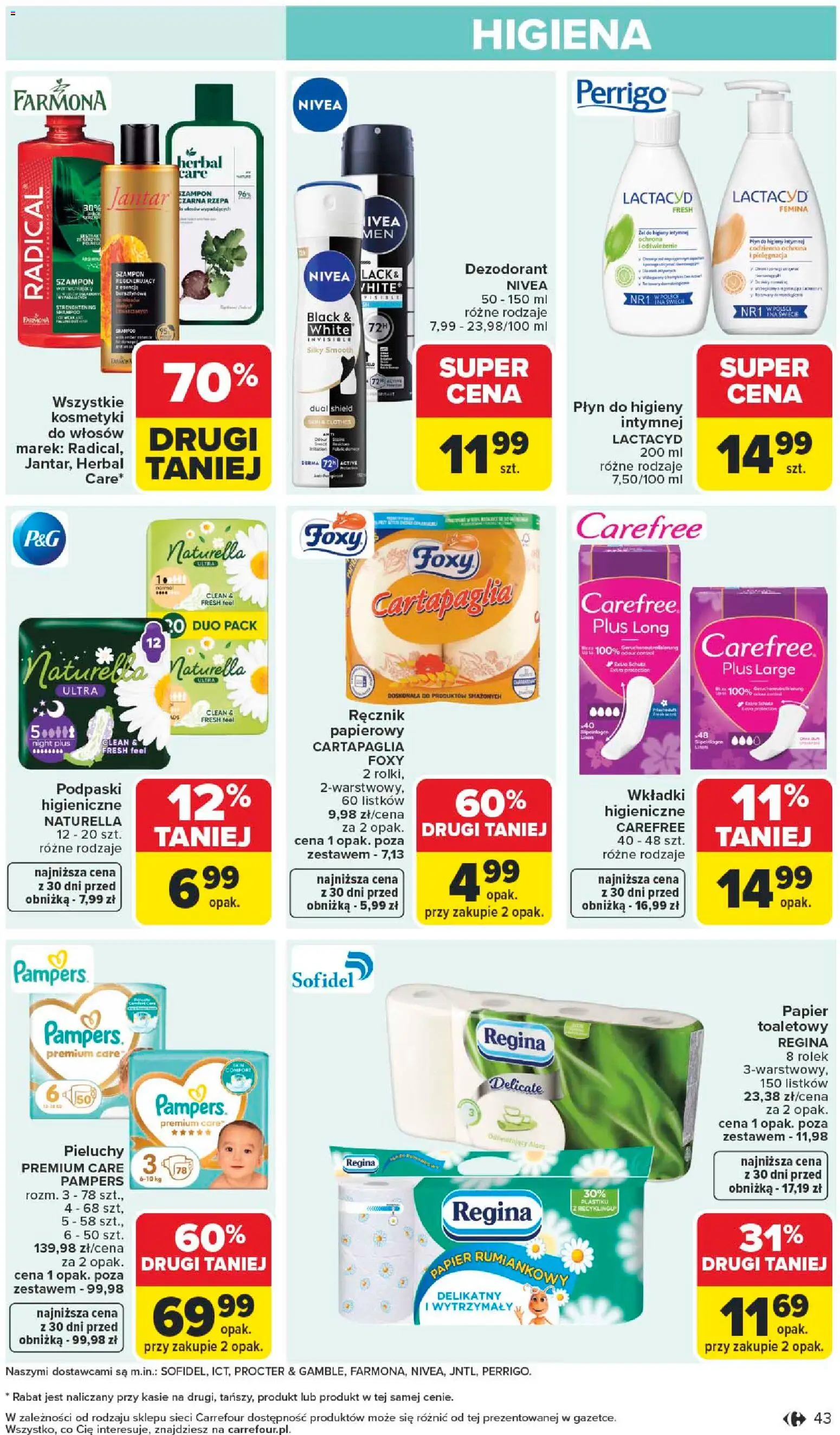 Carrefour gazetka od 04.05.2026 | Strona: 45 | Produkty: Kosmetyki, Pampers, Podpaski, Szampon