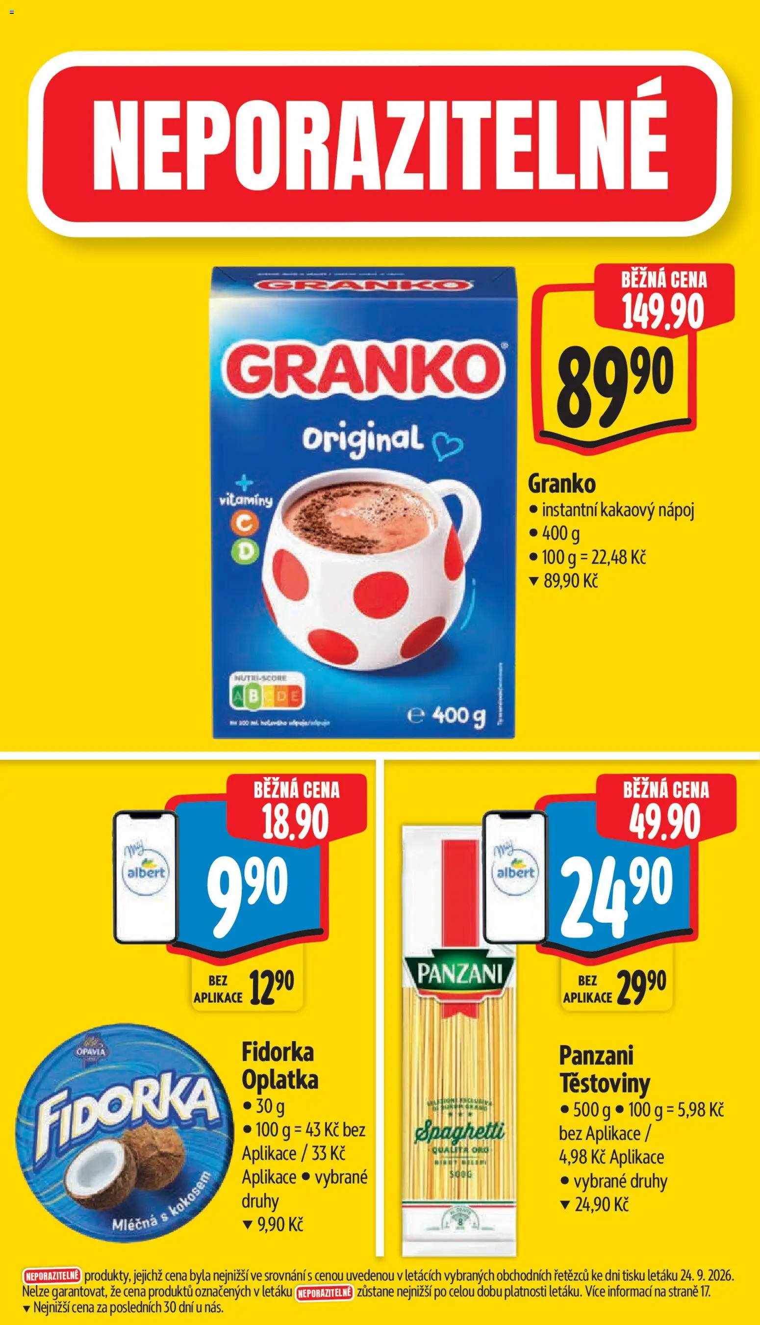 Albert leták - Supermarket od 30.09.2026 | Strana: 5 | Produkty: Těstoviny, Vitamíny, Těstoviny Panzani, Fidorka