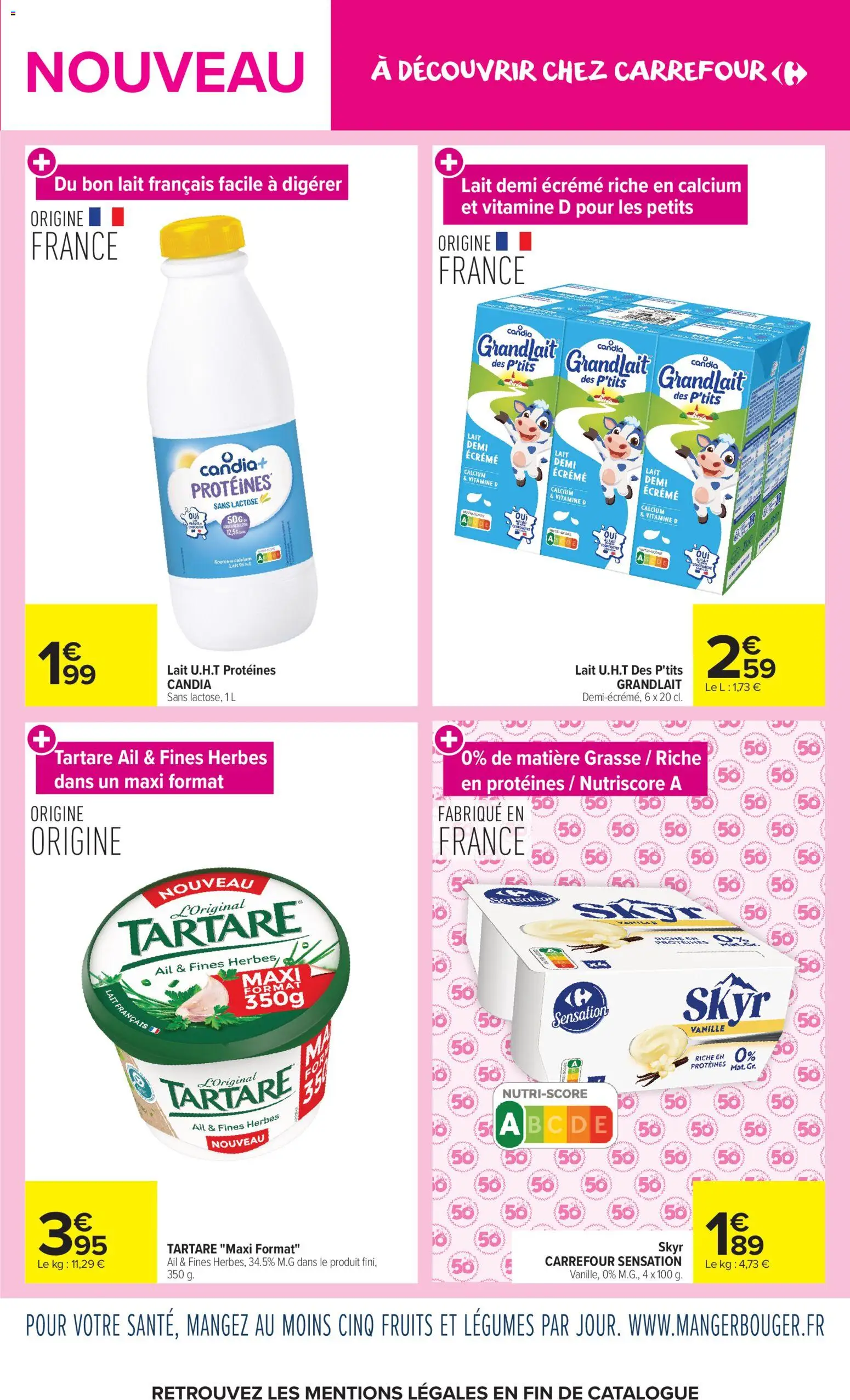 {H1} | Page: 3 | Produits: Ail, Lait, Lait Demi Écrémé, Skyr