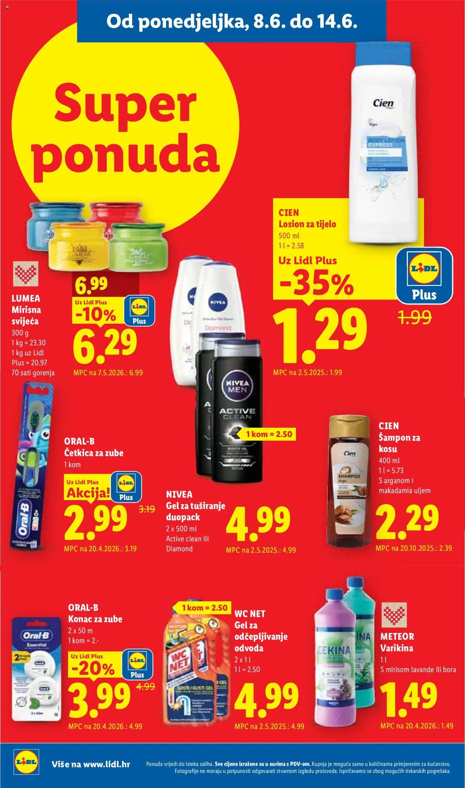 Lidl katalog | vrijedi od 08.06.2026 | Stranica: 24 | Proizvodi: Gel za tuširanje, Gel za odčepljivanje odvoda, Varikina, WC Net