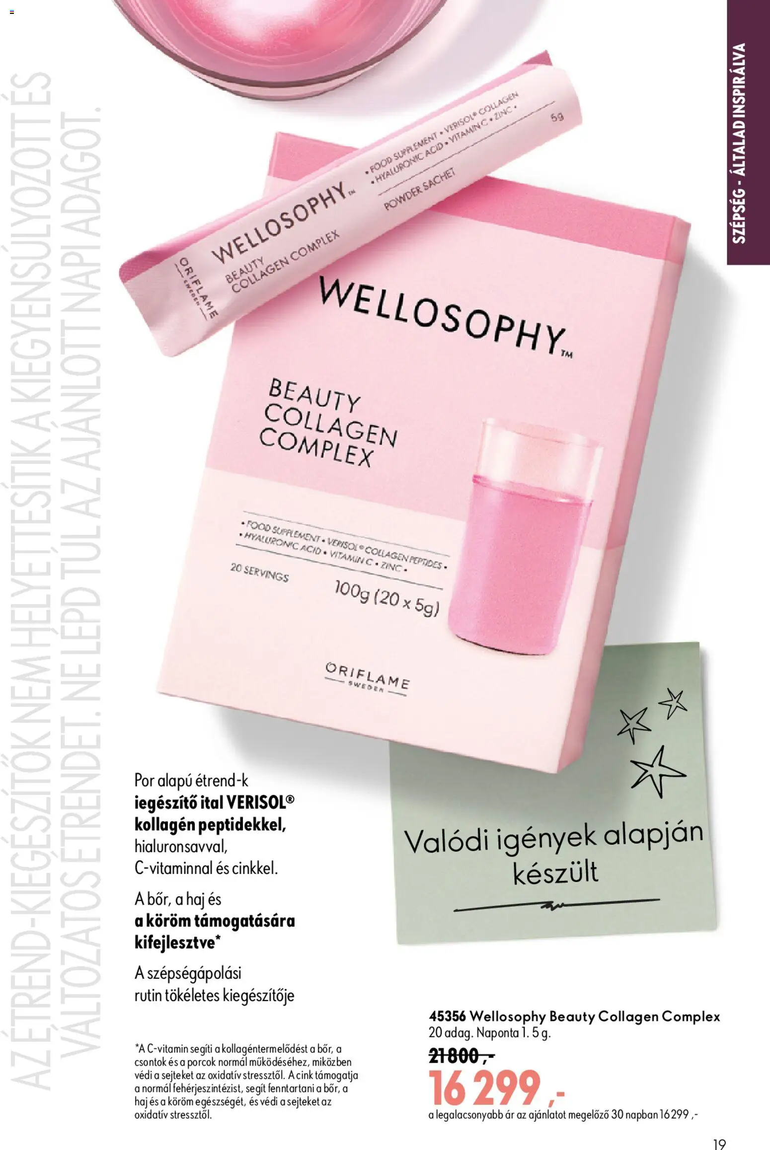 Oriflame akciós ujság - amely érvényes a következő dátumtól: 2026.09.09. | Oldal: 19 | Termékek: Vitamin, Kollagén, Vitamin c