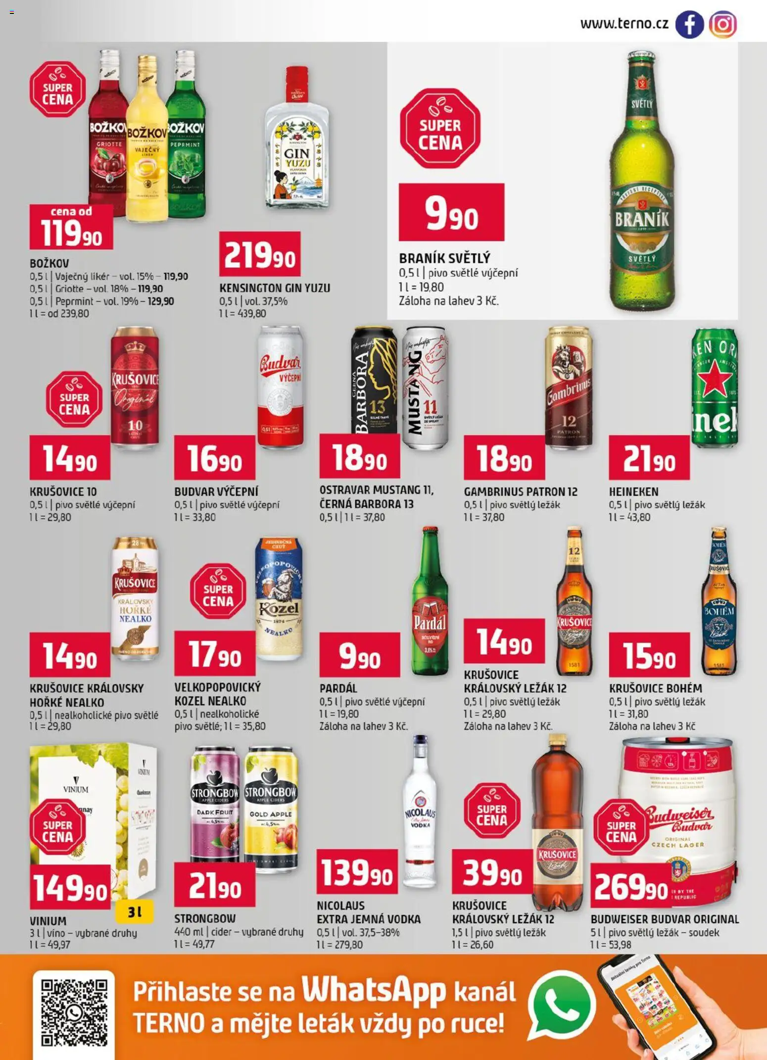 Terno leták od 16.09.2026 | Strana: 13 | Produkty: Heineken, Krušovice Nealko, Láhev, Pes