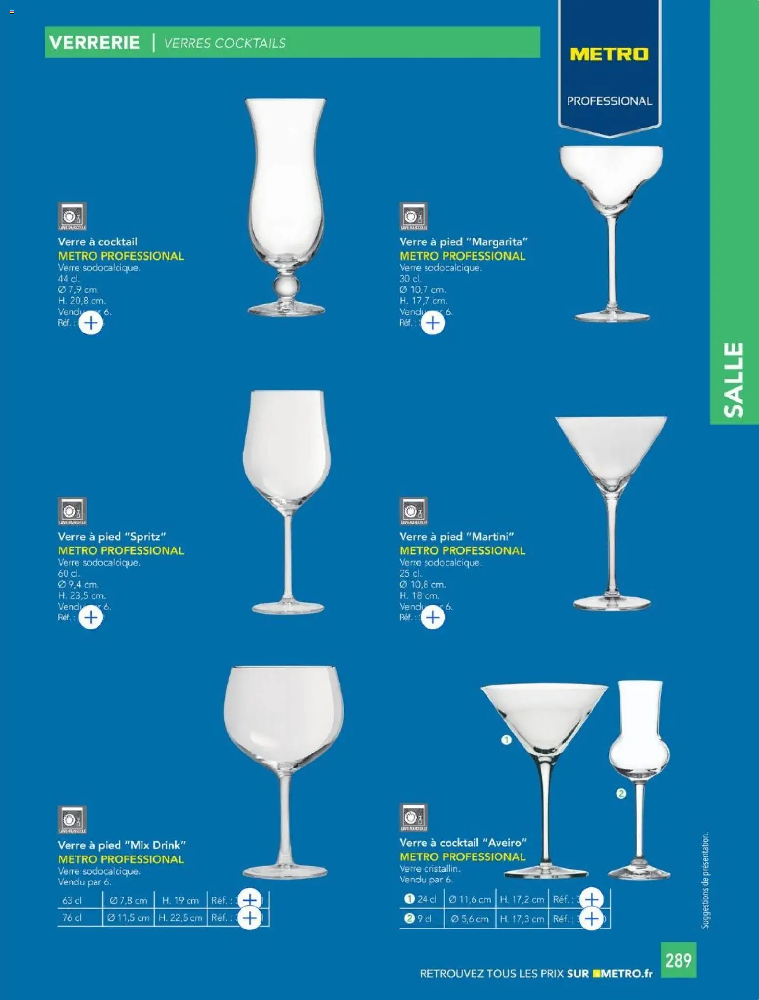 {H1} | Page: 289 | Produits: Cocktails, Martini, Verres, Cocktail