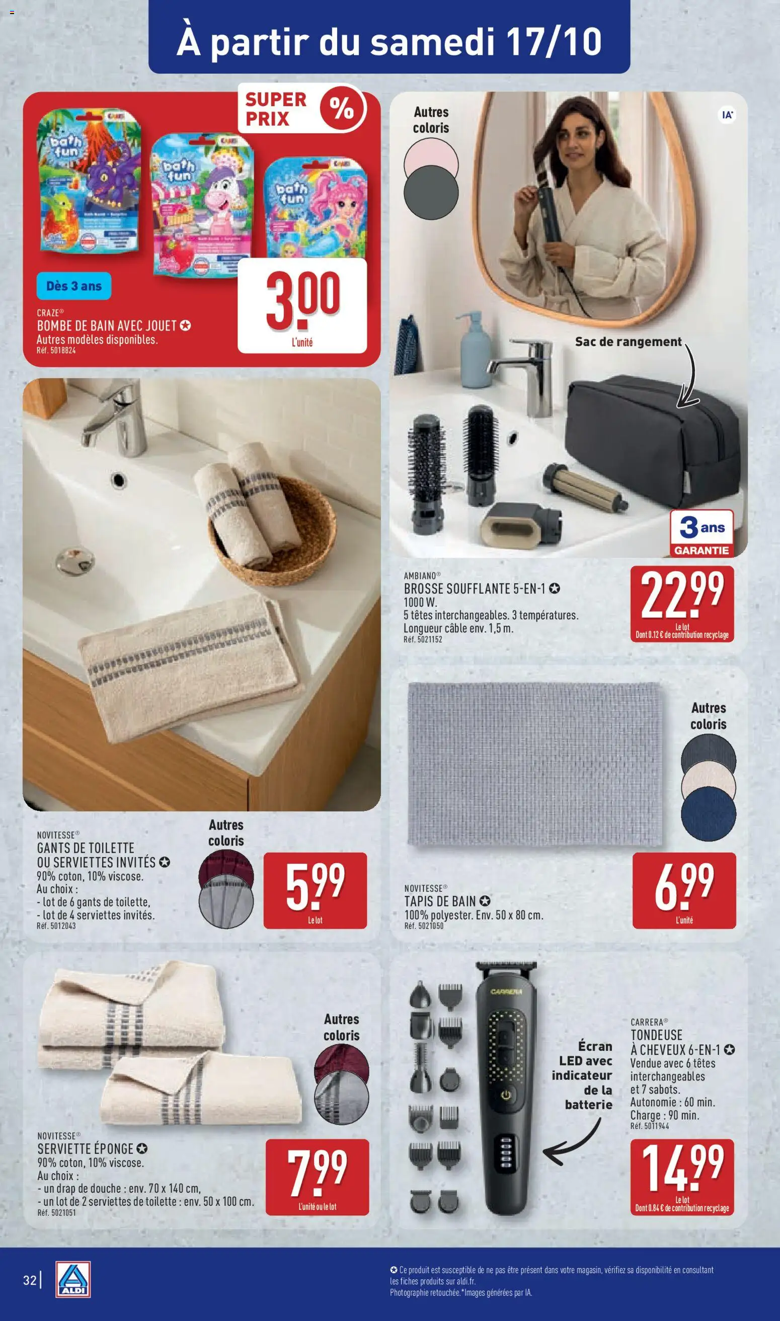 {H1} | Page: 34 | Produits: Tapis de bain, Sac, Brosse, Douche