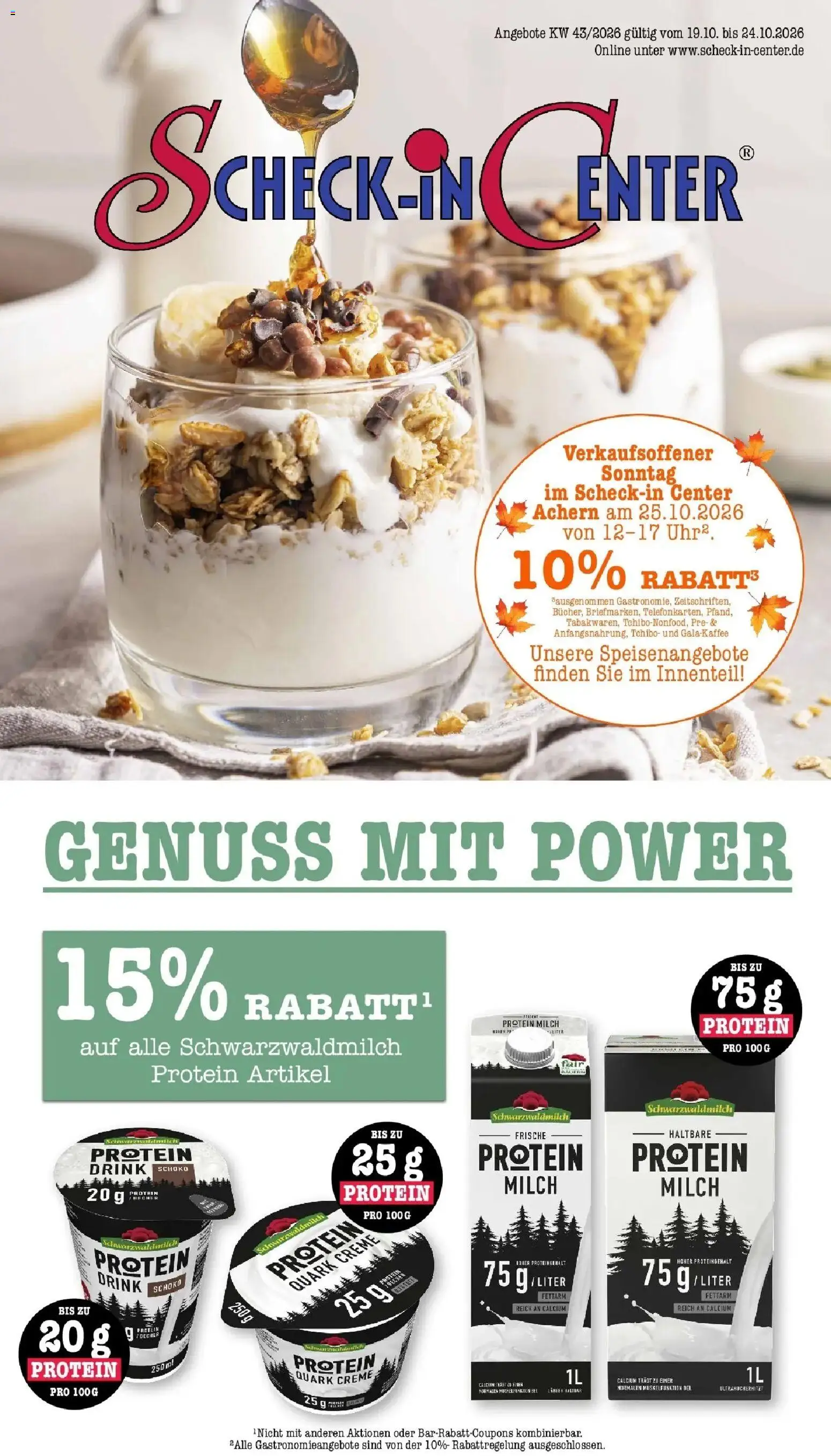 E center Prospekt Achern (ab 19.10.2026) zum Blättern | Seite: 1 | Produkte: Quark, Milch, Creme