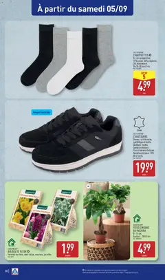 Aldi - Prévisualisation de CHAUSSURES, Dessus : cuir de vache, synthétique et textile. Doublure : textile. Semelle intérieure : tissu à mémoire de forme. Semelle extérieure : TPR. Du 41 au 45. valide à partir de 01/09/2026 | Page: 52