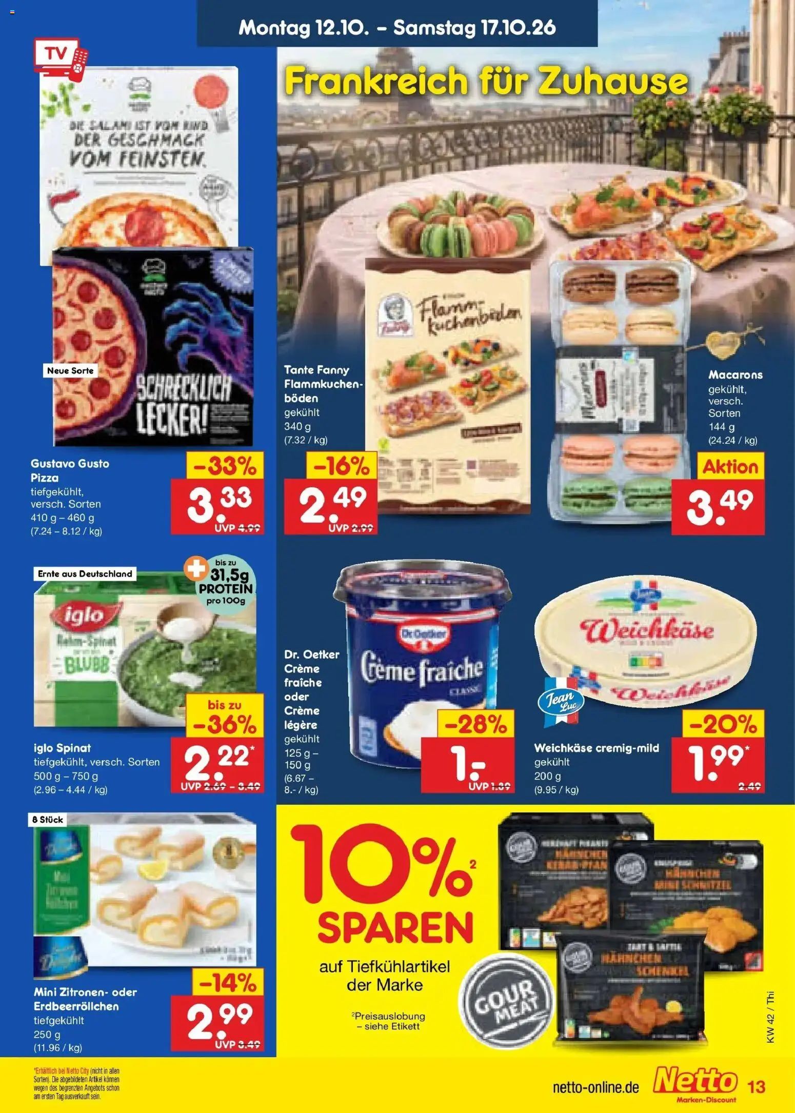 Netto Marken-Discount Prospekt Thiendorf – gültig ab 12.10.2026 | Seite: 15 | Produkte: Gustavo gusto, Iglo, Pizza, Zitronen