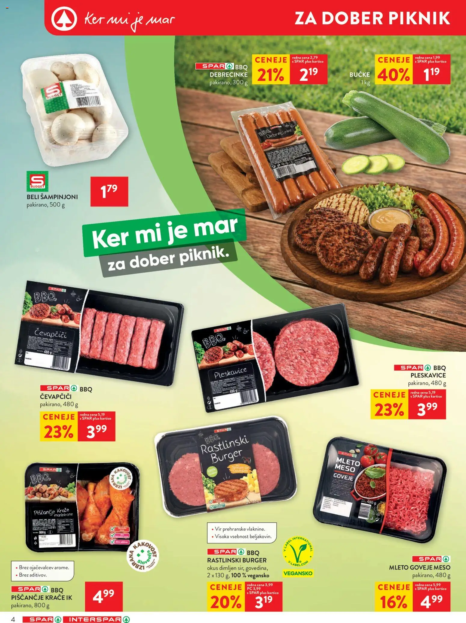 Novi Spar katalog ponudbe – veljaven od 20.05.2026 | Stran: 4 | Izdelki: Čevapčiči, Pleskavice, Goveje meso