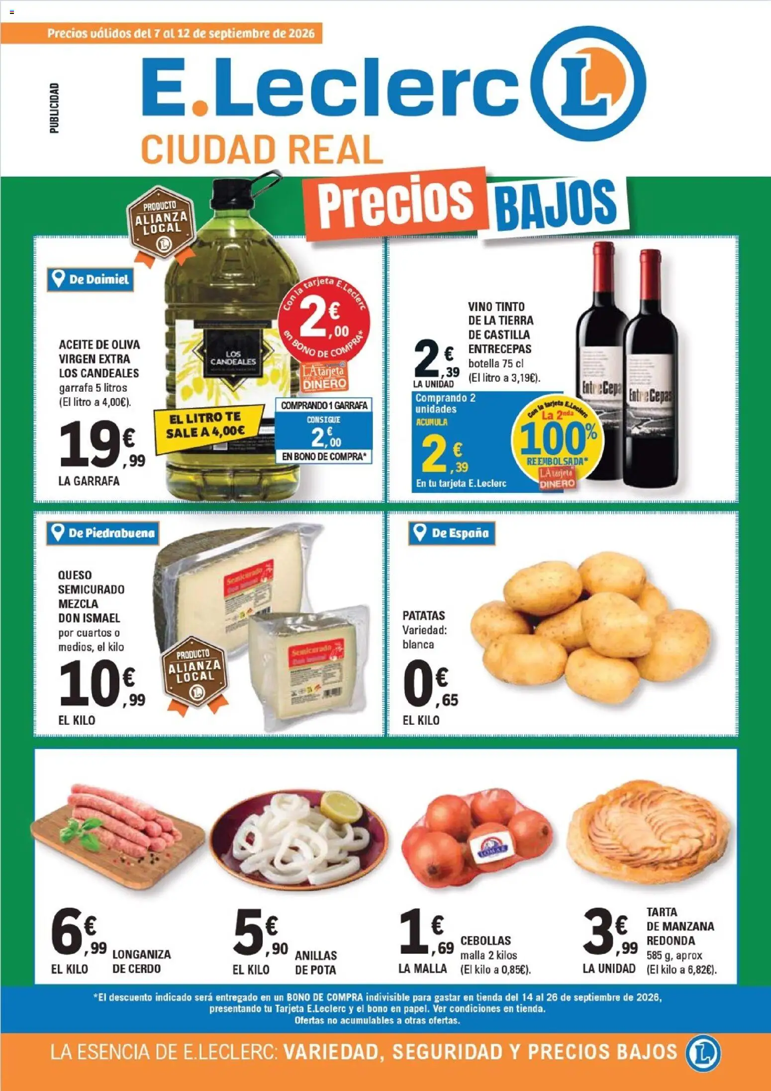 E.Leclerc - Ciudad Real │ válido desde el 07/09/2026 | Página: 1 | Productos: Tarta, Queso, Aceite de oliva, Tierra