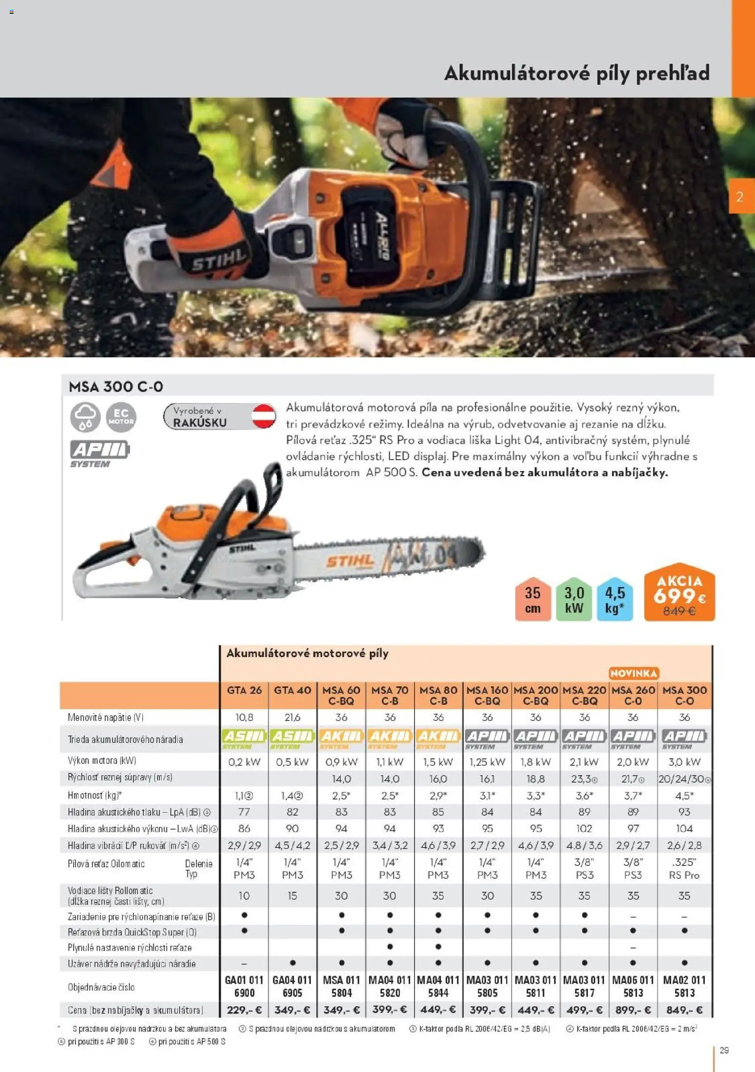 Nové STIHL akcie – leták je platný od 19.08.2026 | Strana: 29 | Produkty: Motorová píla, Píla, Náradie, Led