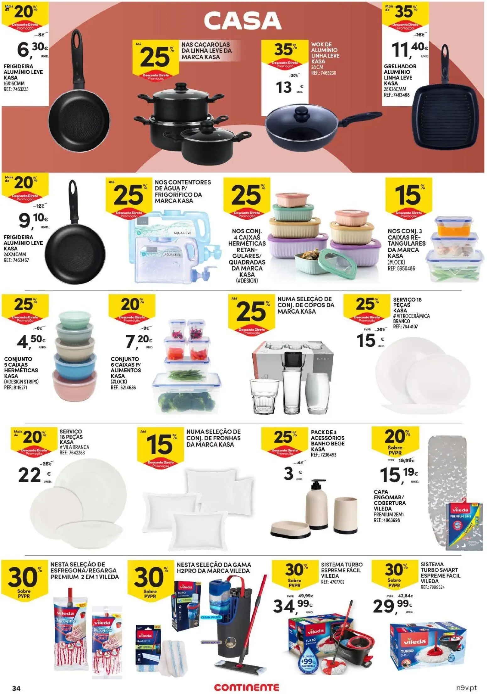 Continente folheto Açores │ válido de 15/10/2026 | Página: 34 | Produtos: Agua, Frigorífico, Frigideira, Grelhador