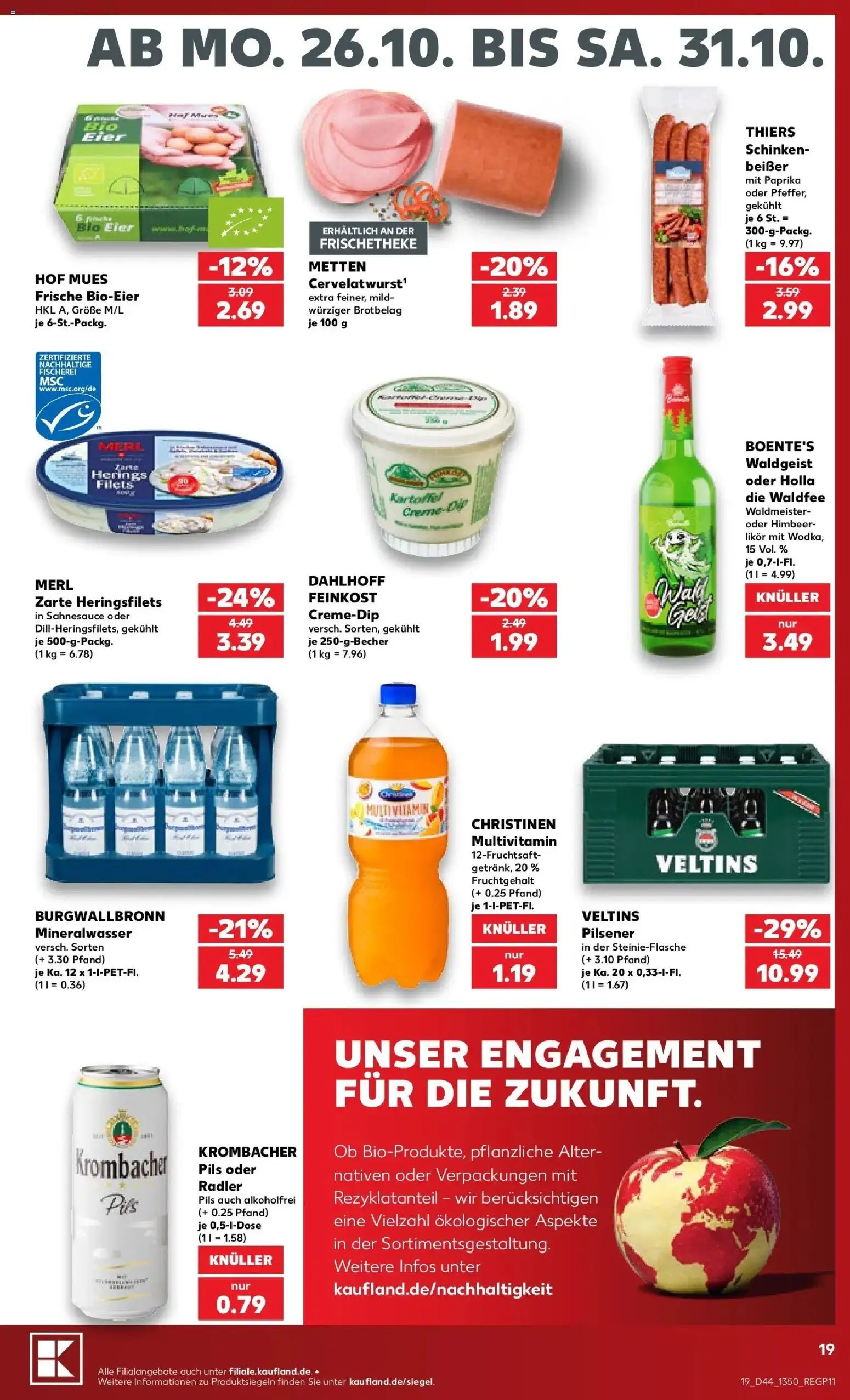 Prospekt Kaufland ab 26.10.2026 » Angebote Online zum Blättern | Seite: 23 | Produkte: Eier, Likör, Mineralwasser, Radler