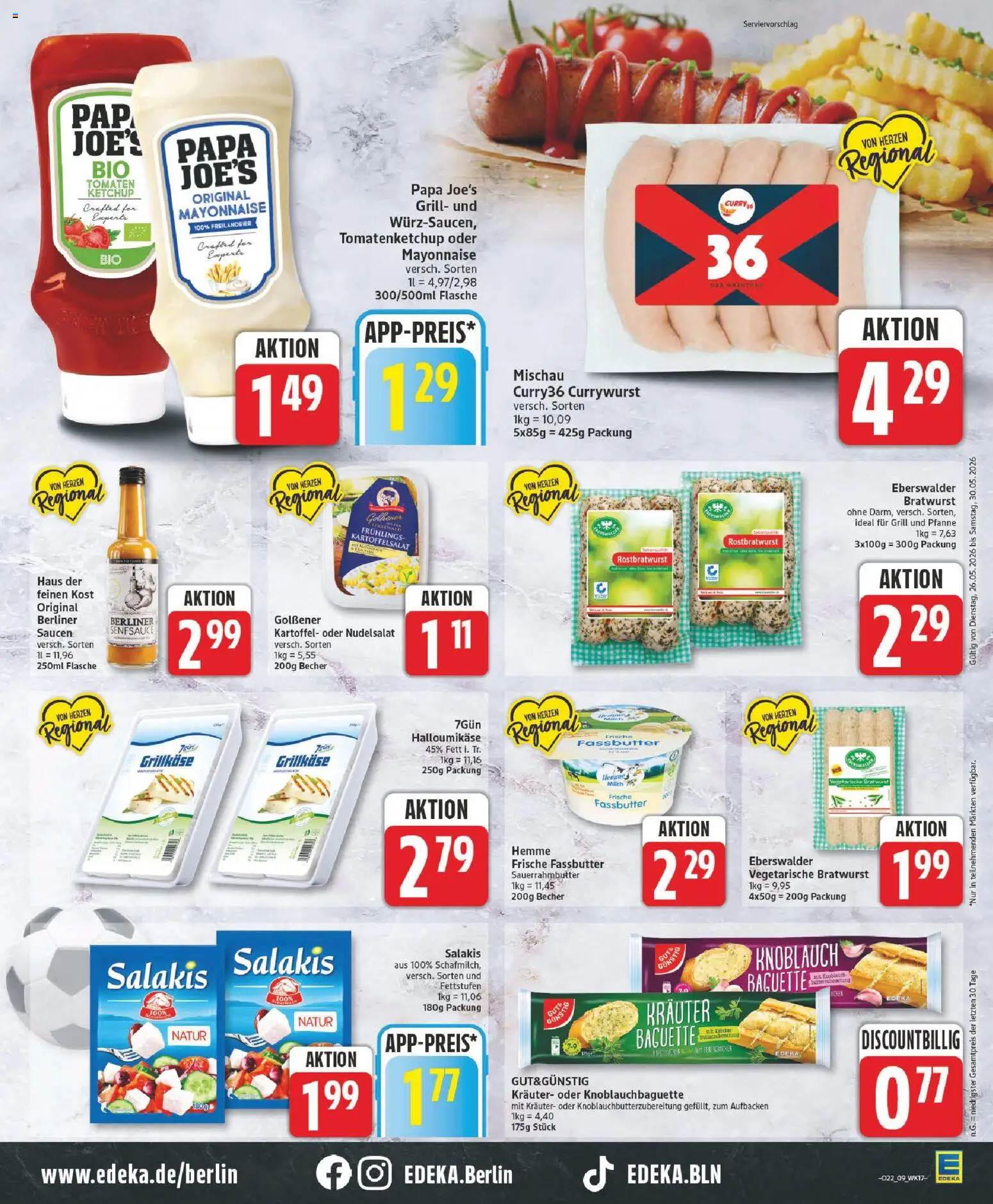 Edeka Prospekt – gültig ab 26.05.2026 | Seite: 9 | Produkte: Butter, Bratwurst, Salakis, Ketchup