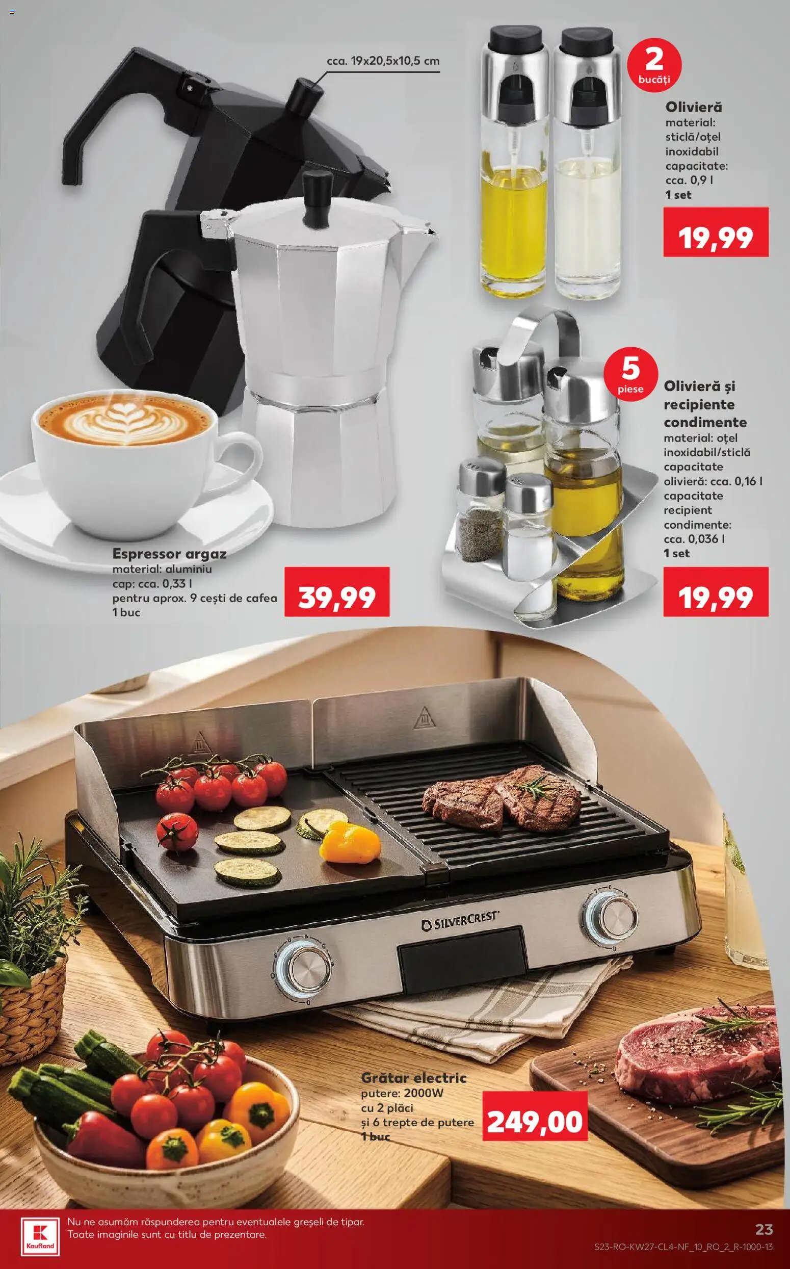 Noul catalog Kaufland – valabil de la 01.07.2026 | Pagină: 23 | Produse: Grătar, Recipiente, Cafea, Condimente
