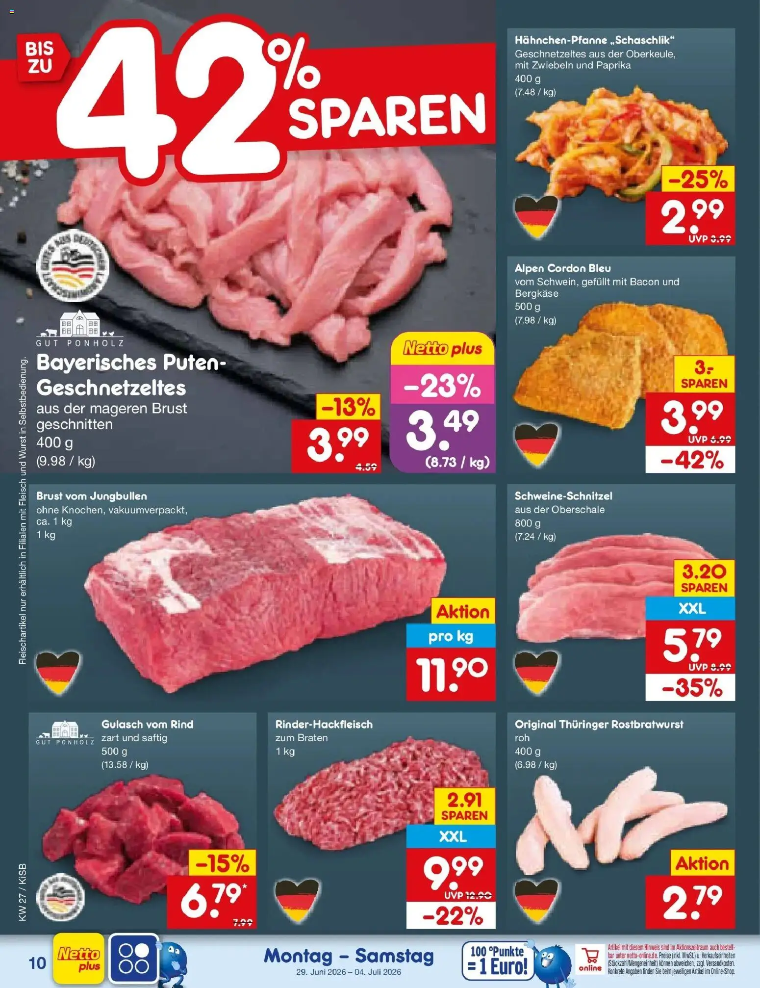 Netto Marken-Discount Prospekt Oberhaid – gültig ab 29.06.2026 | Seite: 14 | Produkte: Zwiebeln, Paprika, Wurst, Fleisch