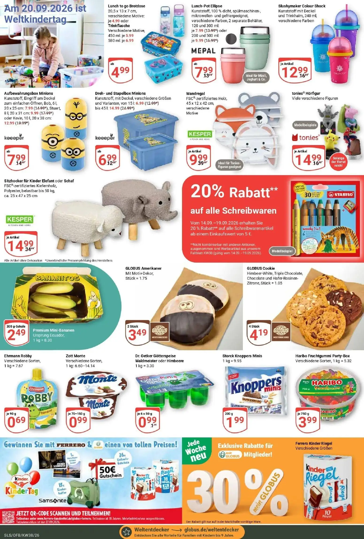 Globus Prospekt Saarlouis (ab 14.09.2026) » Angebote online | Seite: 21 | Produkte: Haribo, Kinder riegel, Knoppers, Himbeere