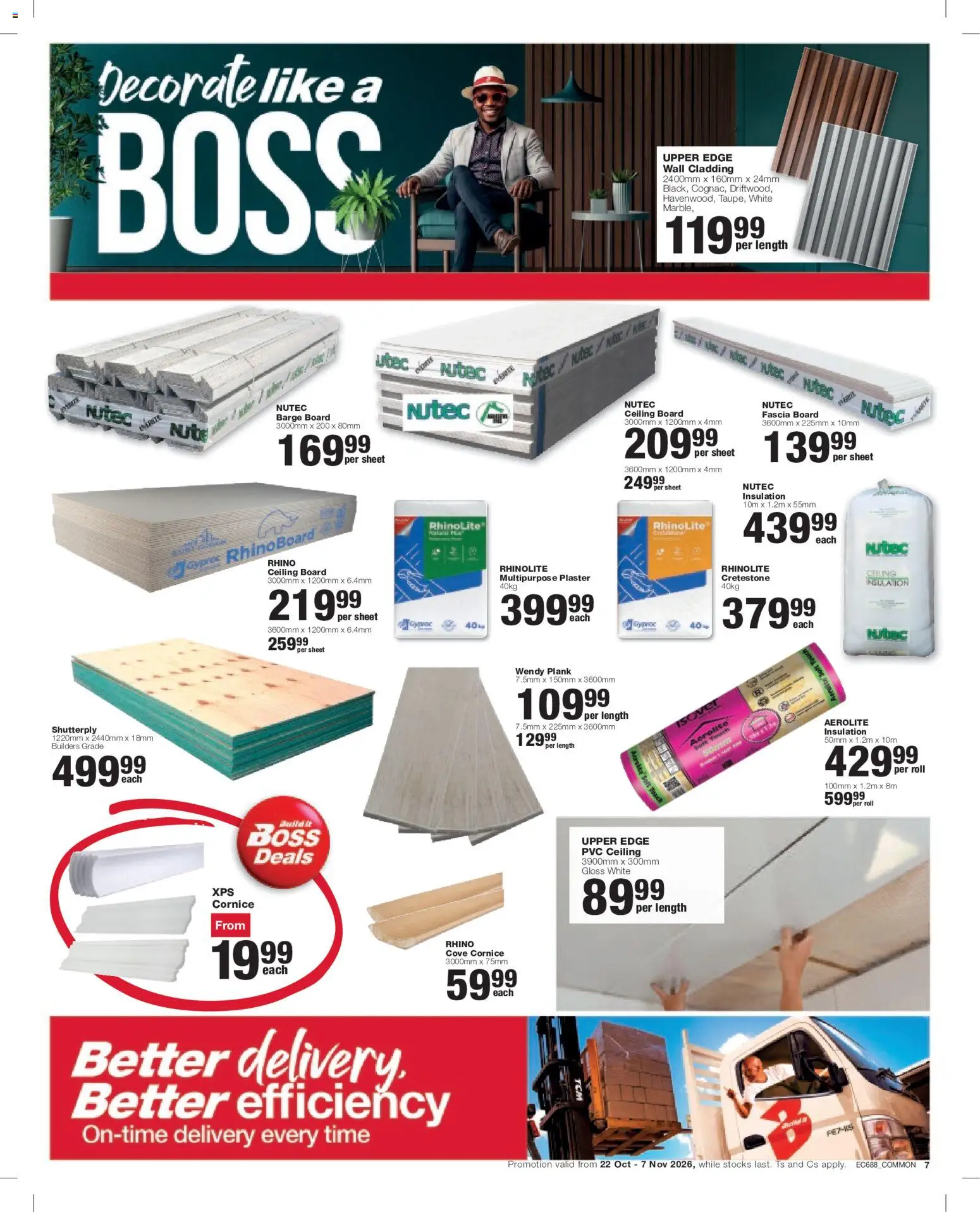 New Build It catalogue – valid from 22/10/2026 | Page: 7 | Products: Gloss, Cladding, Plaster