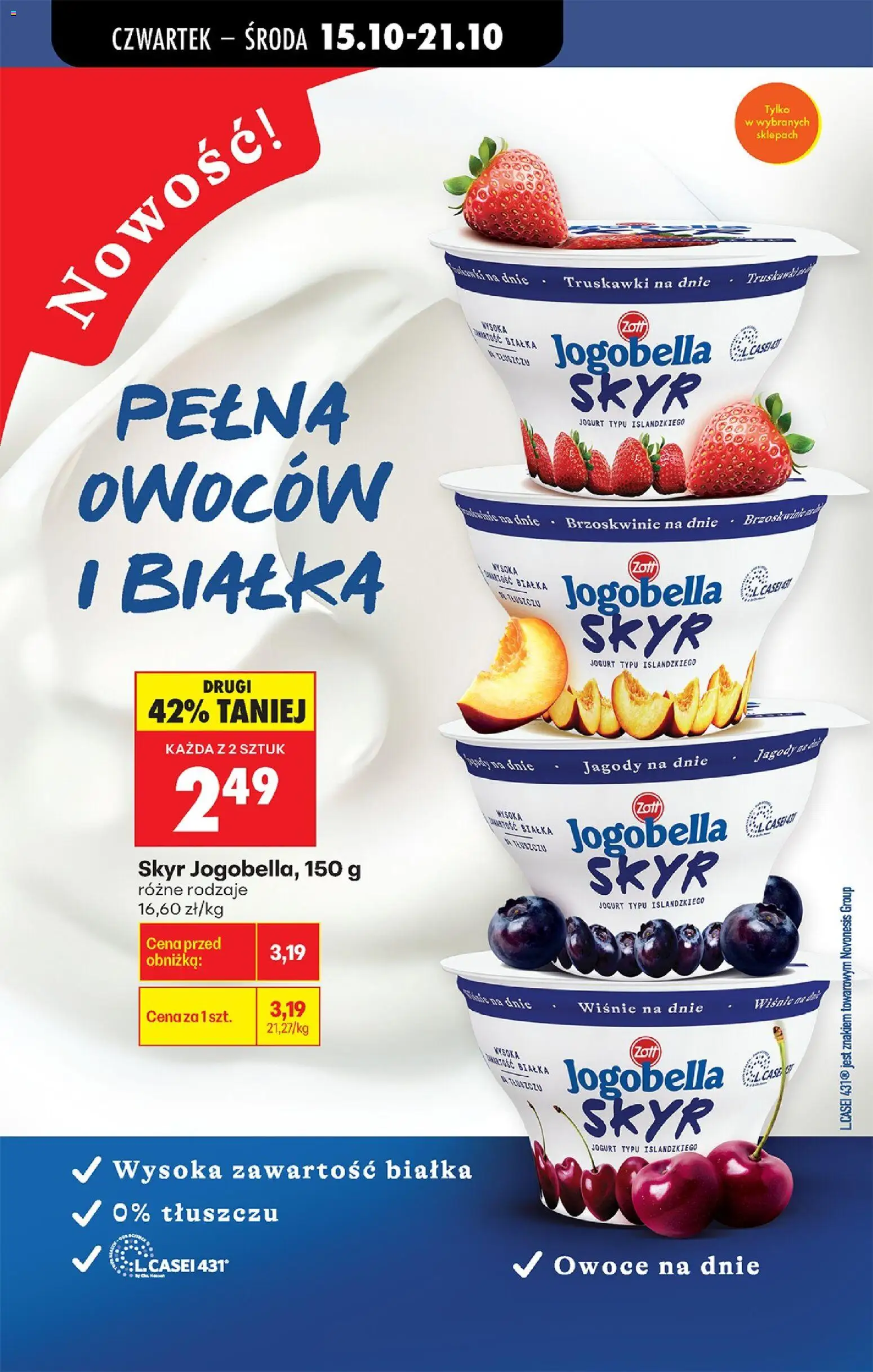 Biedronka Polsko leták - Codziennie niskie ceny od 15.10.2026 | Strana: 86 | Produkty: Jogurt, Skyr jogurt, Skyr, Jogobella