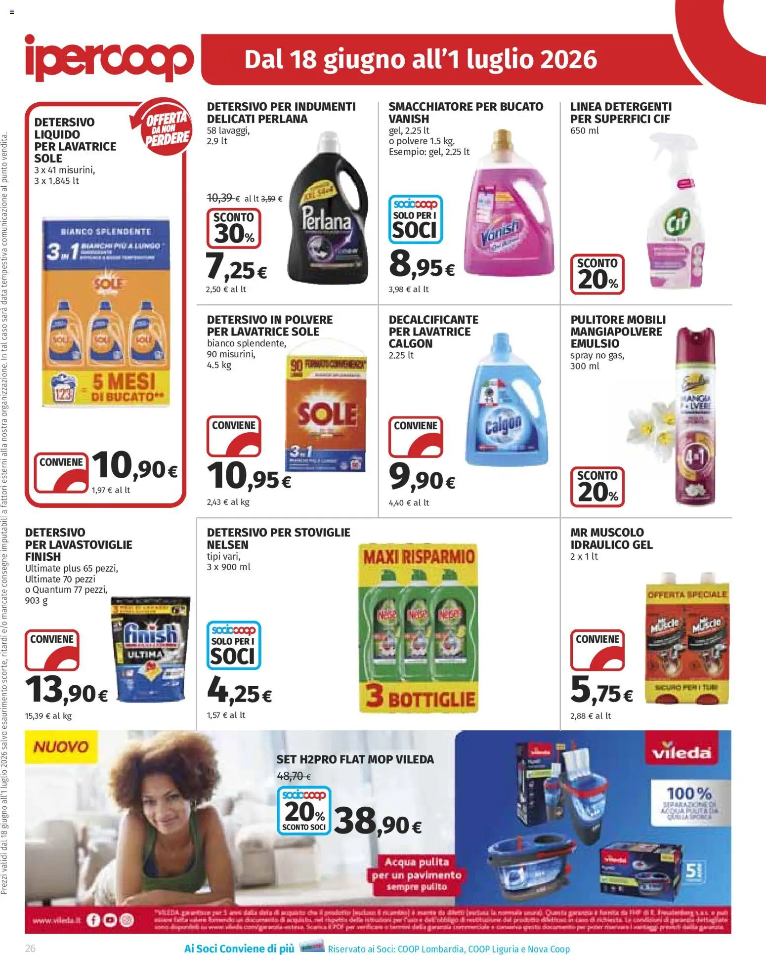 Volantino Ipercoop del 18.06.2026 | Pagina: 26 | Prodotti: Smacchiatore, Lavatrice, Lavastoviglie, Data