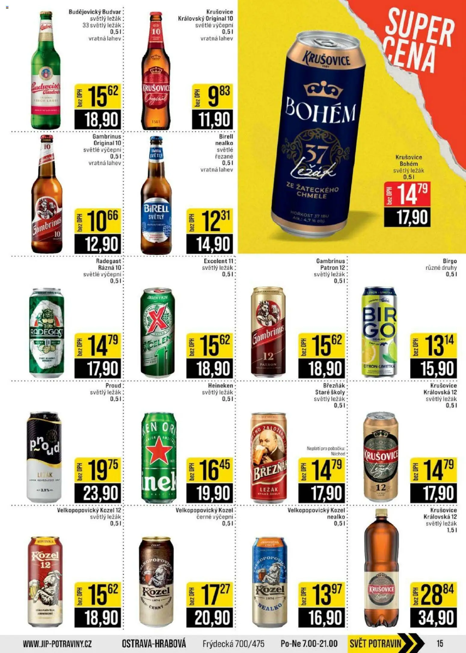 Jip leták - Cash & Carry od 20.05.2026 | Strana: 15 | Produkty: Heineken, Kozel, Citron, Gambrinus